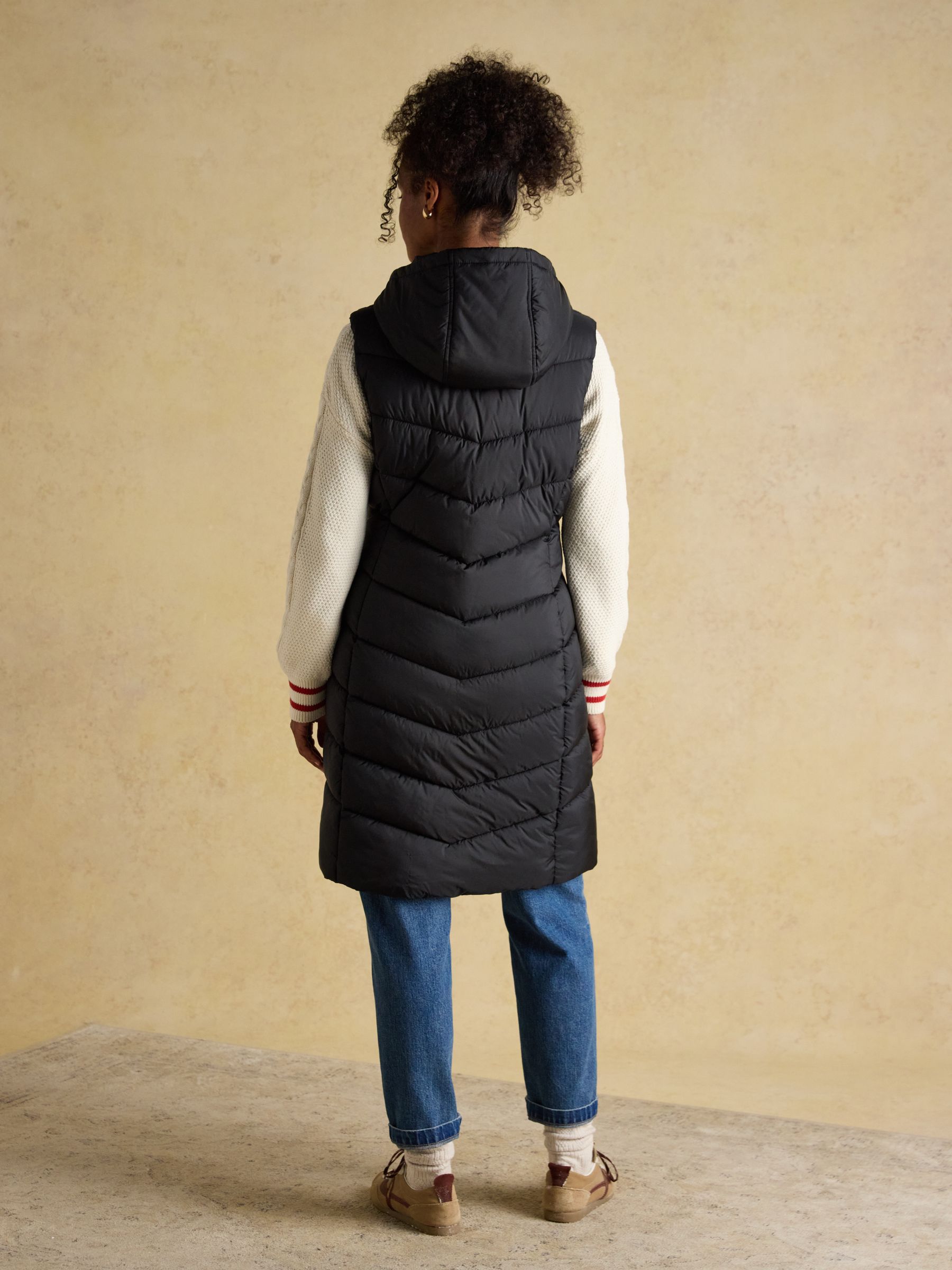 Moorsdale Black Longline Showerproof Padded Gilet with Hood - Image 2 of 11 Moorsdale Black Longline Showerproof Padded Gilet with Hood - Image 2 of 11