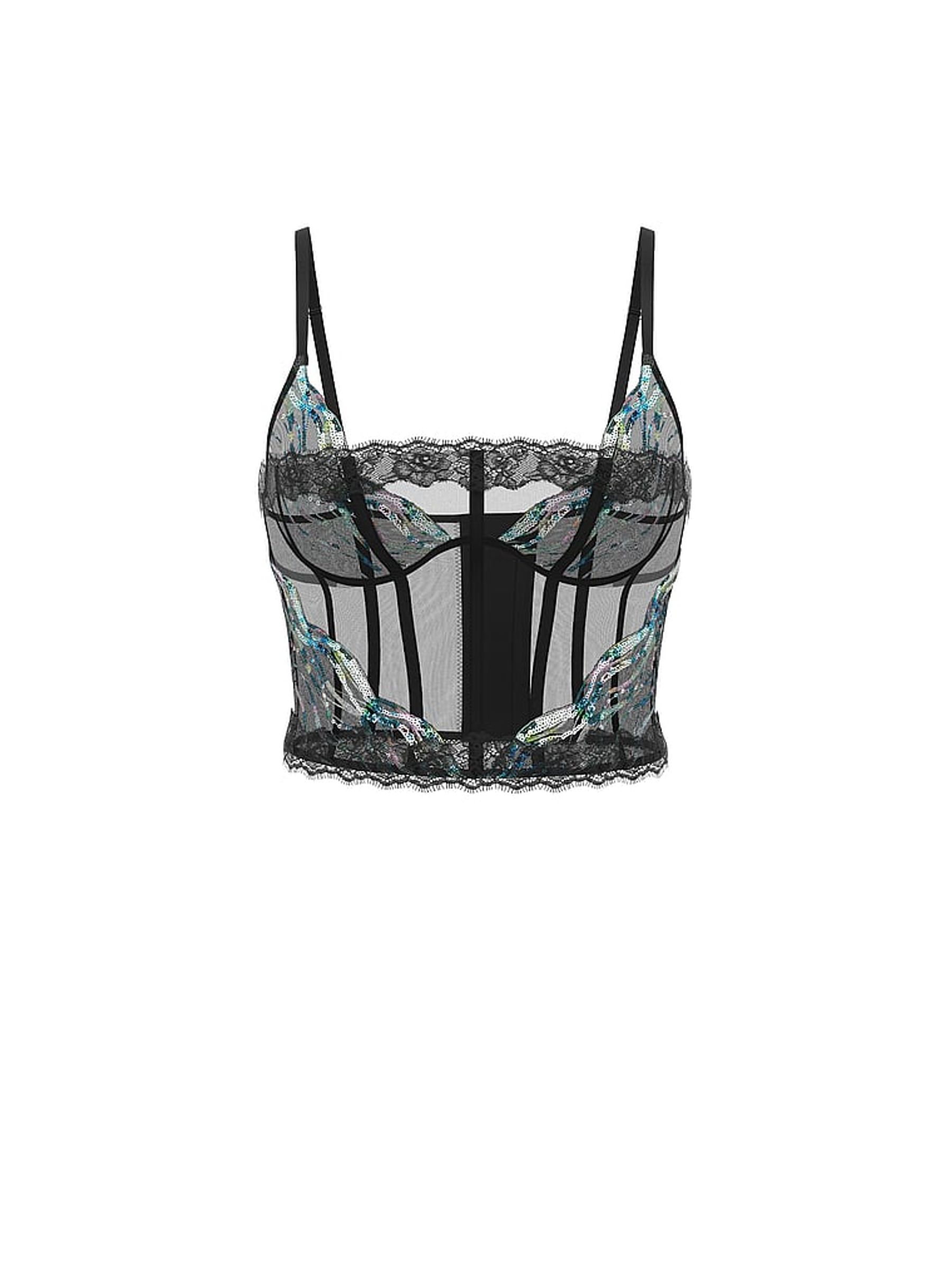 Siren Black Sequin Embroidery Corset - Image 4 of 5