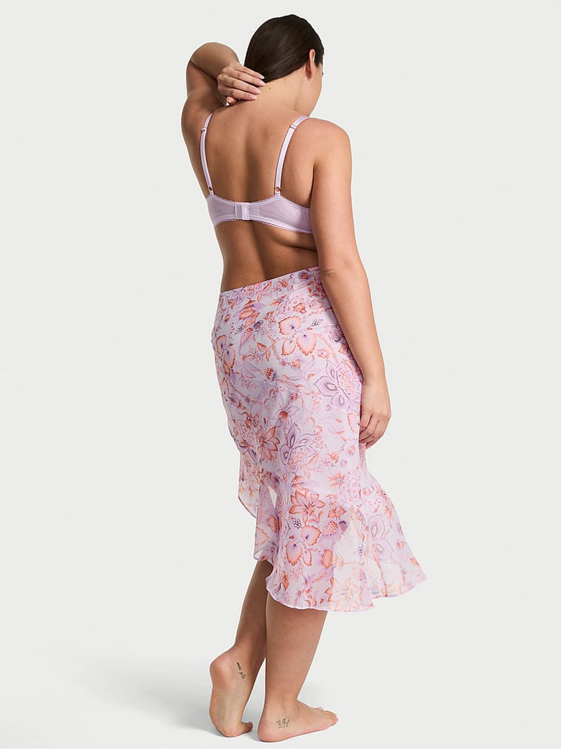 Delicate Violet Purple Blossom Chiffon Handkerchief Skirt - Image 2 of 3