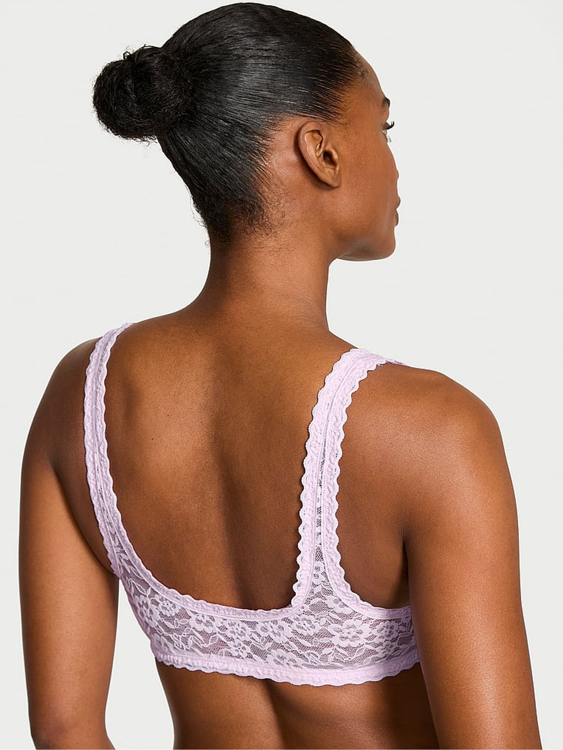 Delicate Violet Purple Sexy Tee Lace Scoop Bralette - Image 2 of 4