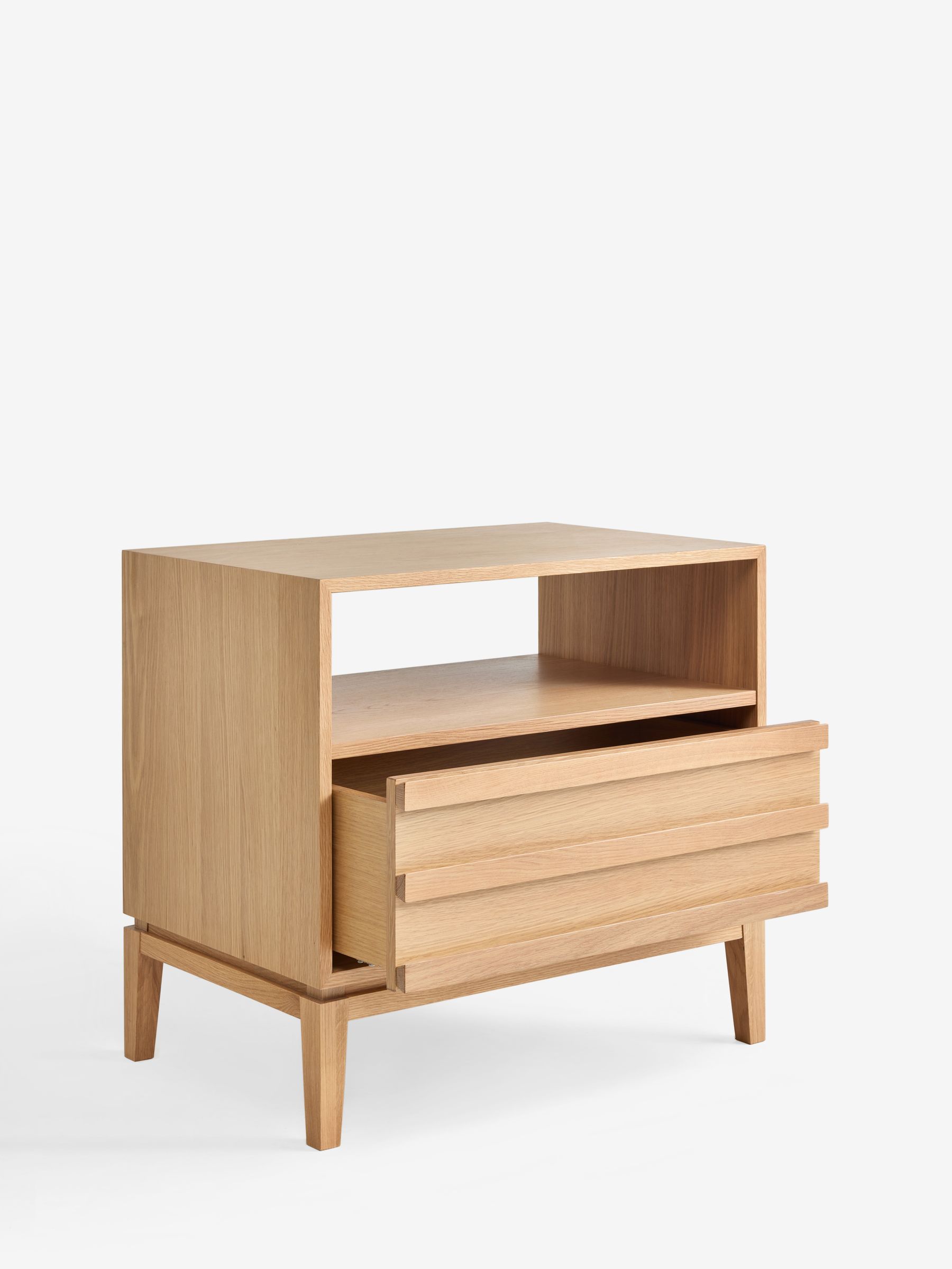 Jasper Conran London Oak 1 Drawer Belgrave 1 Drawer Wide Bedside Table - Image 6 of 9