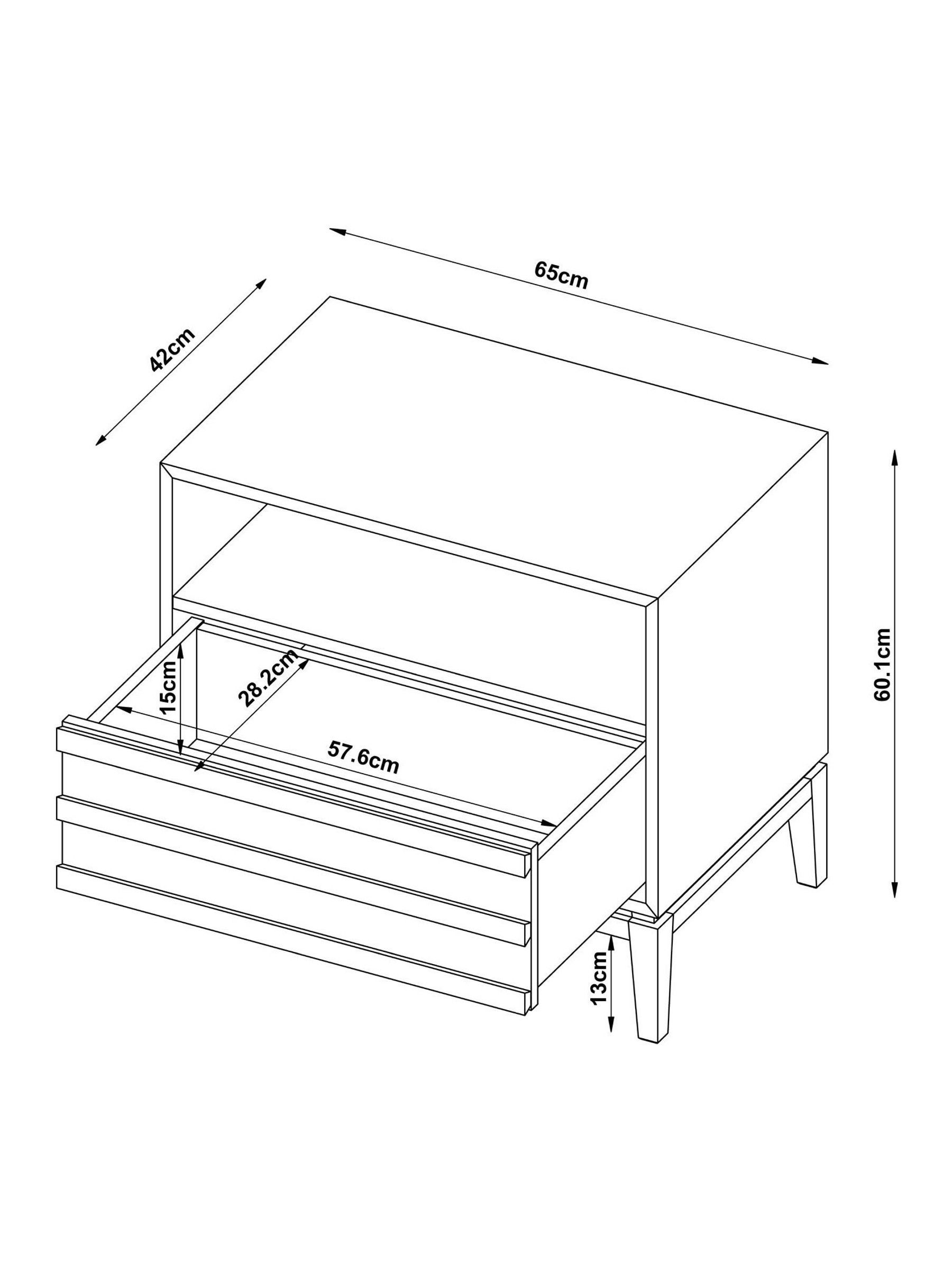 Jasper Conran London Oak 1 Drawer Belgrave 1 Drawer Wide Bedside Table - Image 7 of 9