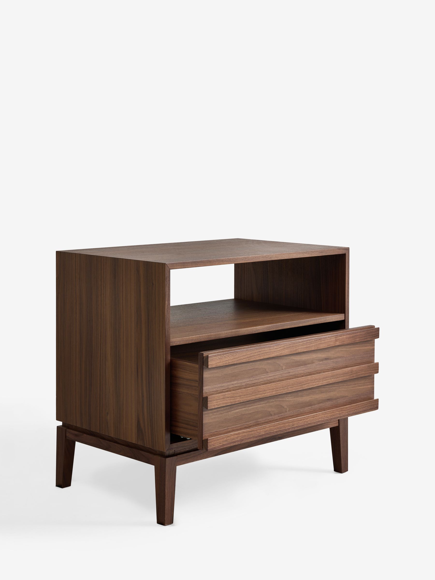 Jasper Conran London Walnut 1 Drawer Belgrave 1 Drawer Wide Bedside Table - Image 6 of 9