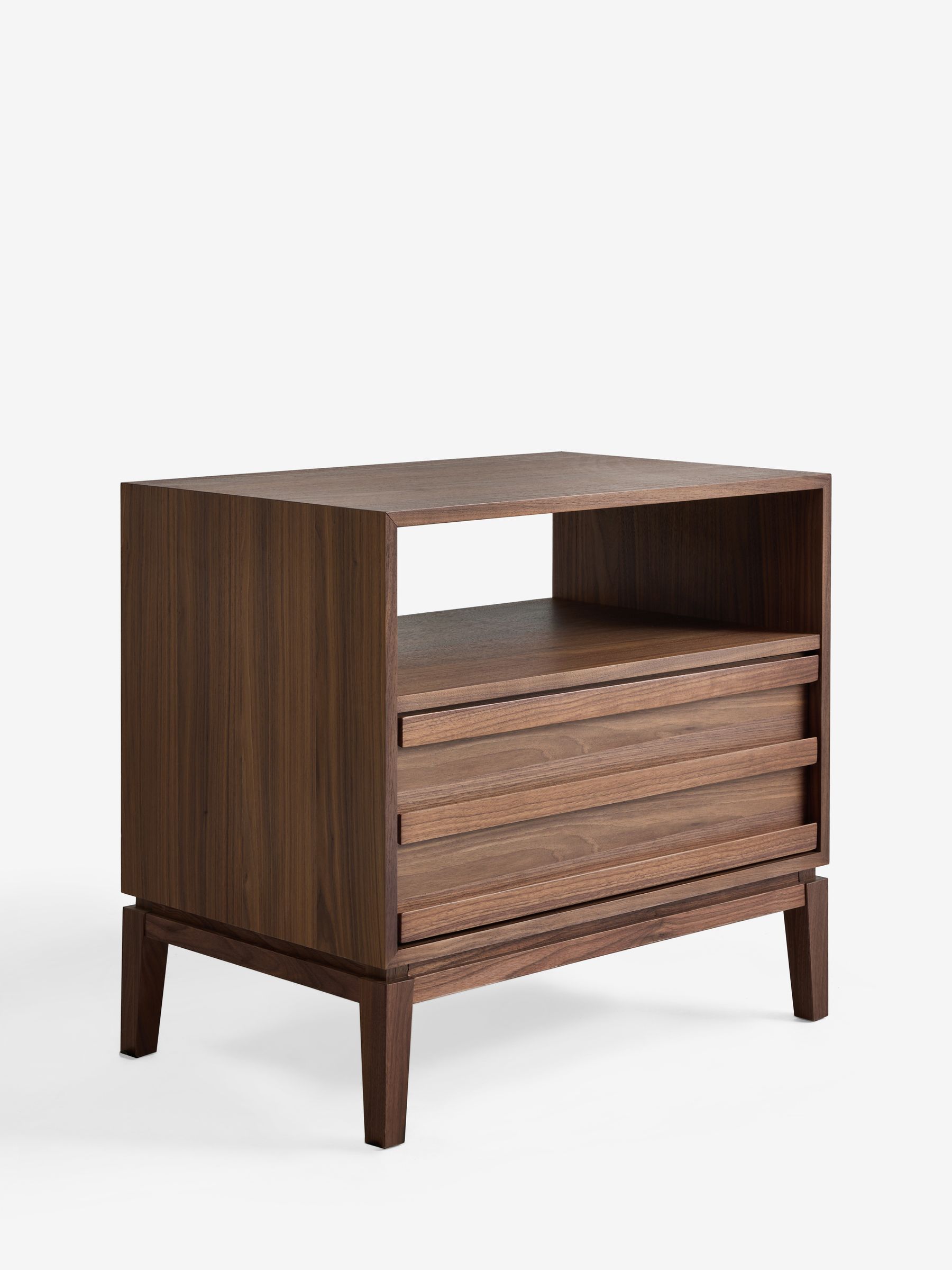 Jasper Conran London Walnut 1 Drawer Belgrave 1 Drawer Wide Bedside Table - Image 8 of 9