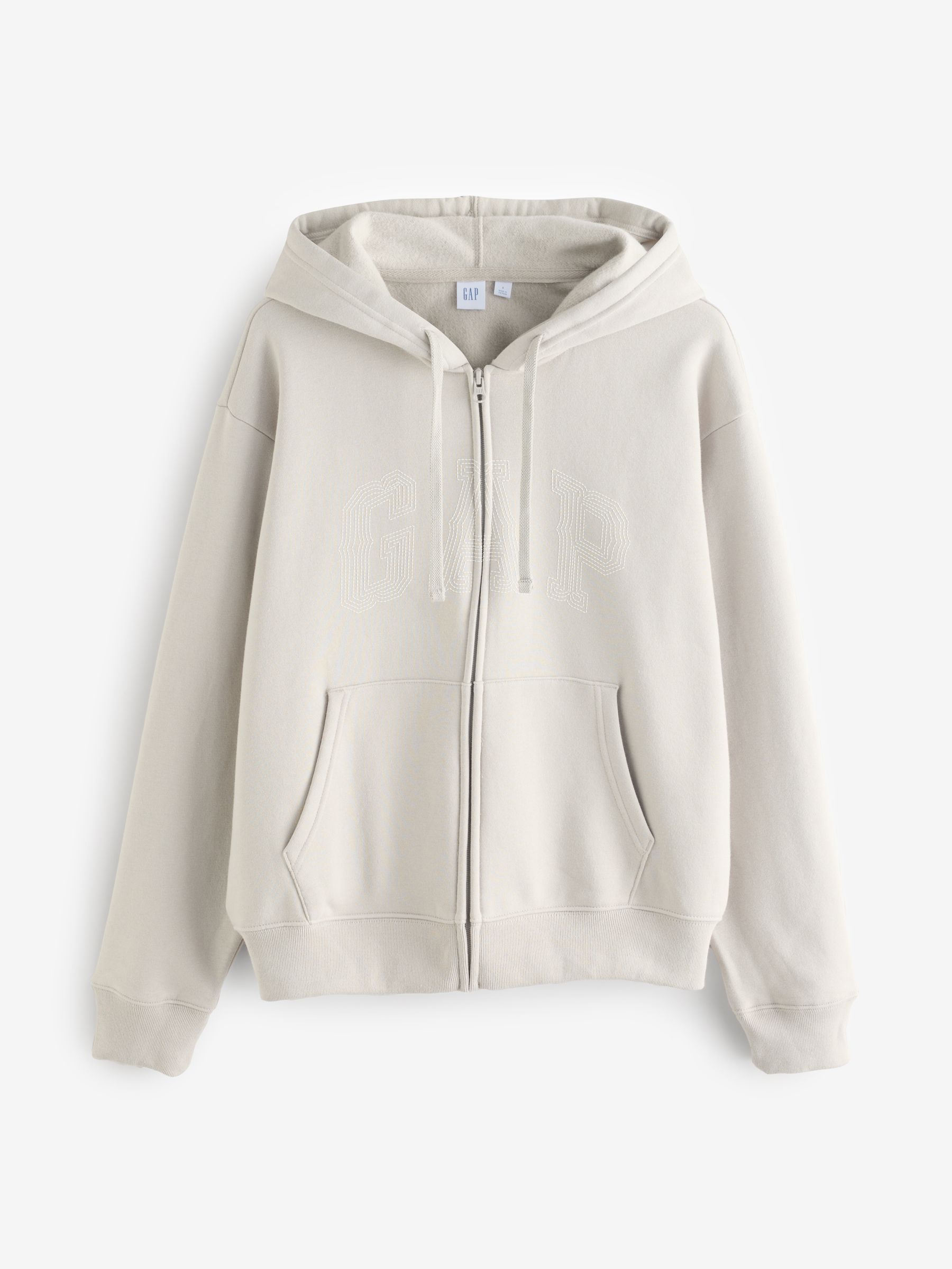 Cream Vintage Logo Zip Up Hoodie - Image 1 of 4