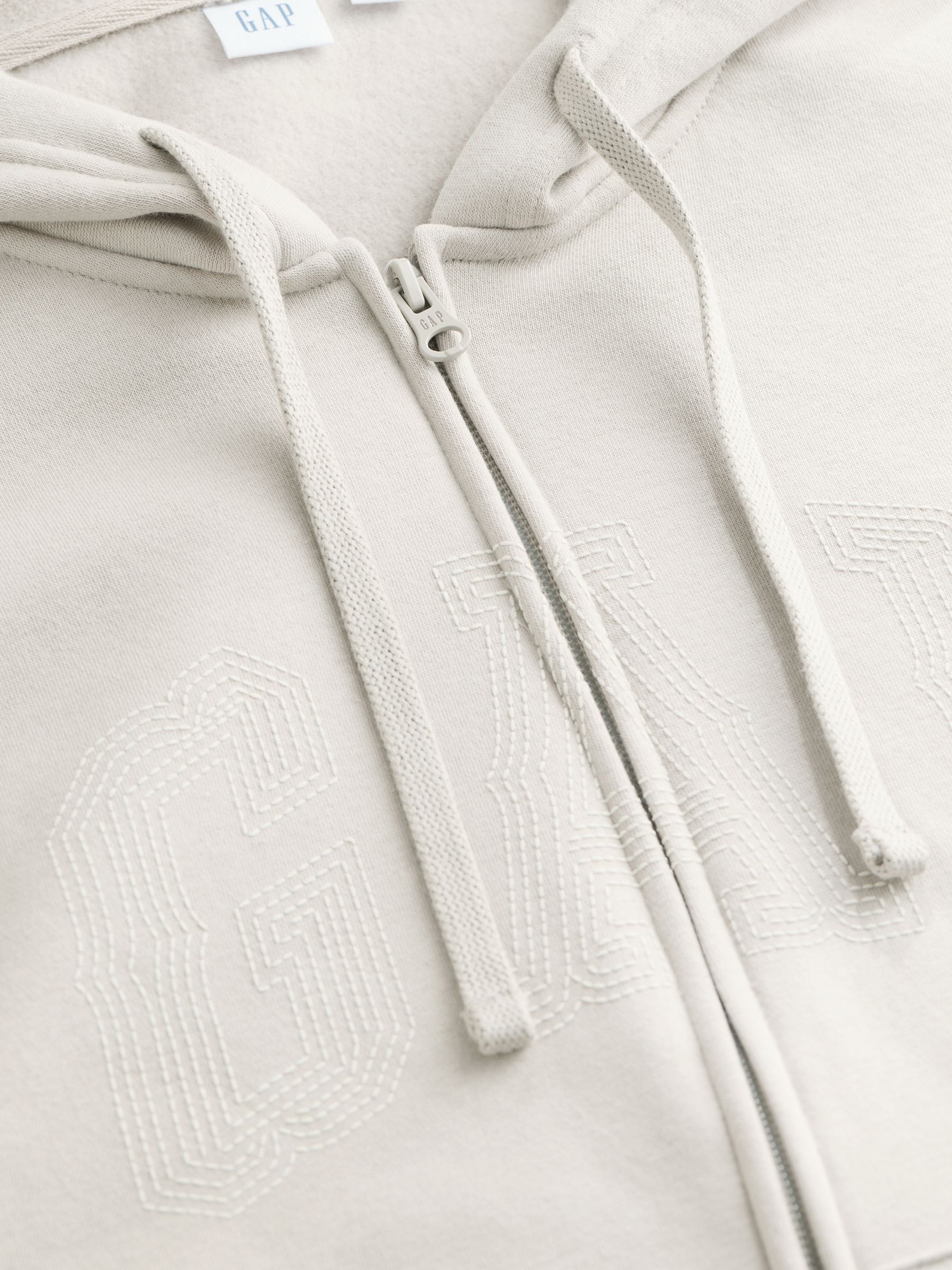 Cream Vintage Logo Zip Up Hoodie - Image 3 of 4