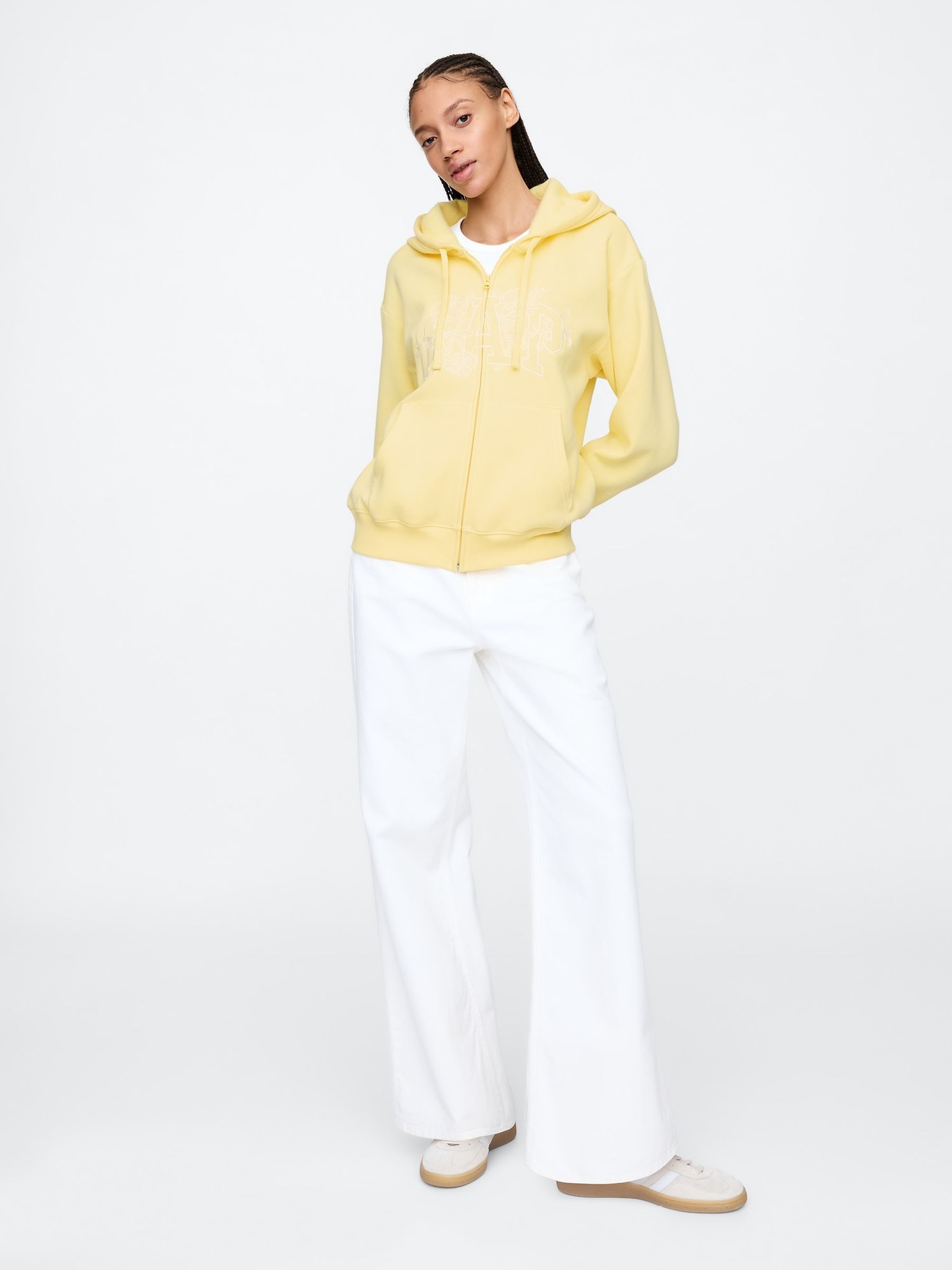 Yellow Vintage Logo Zip Up Hoodie - Image 3 of 5