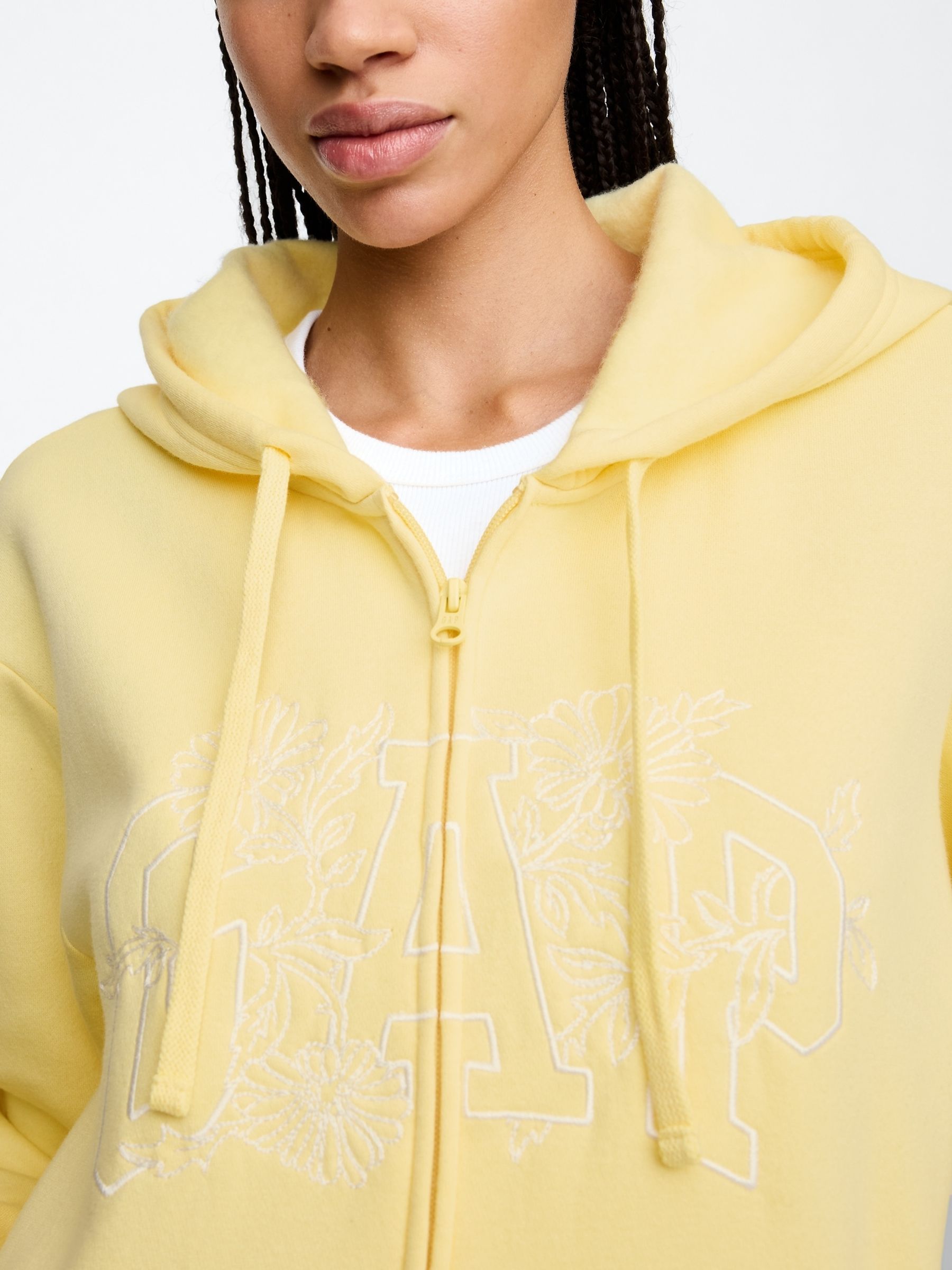 Yellow Vintage Logo Zip Up Hoodie - Image 4 of 5
