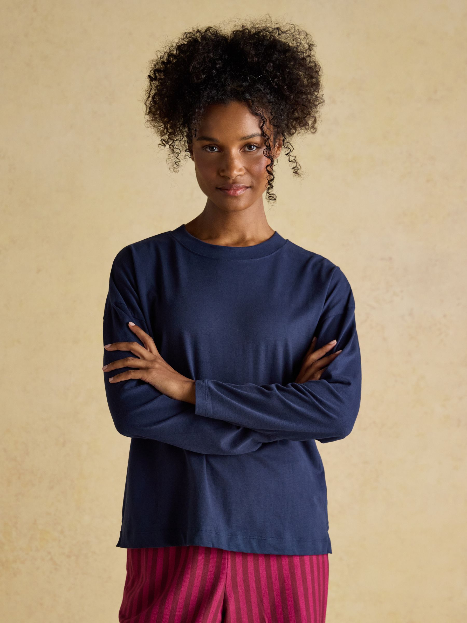 Navy Jersey Cotton Pyjama Top - Image 1 of 7