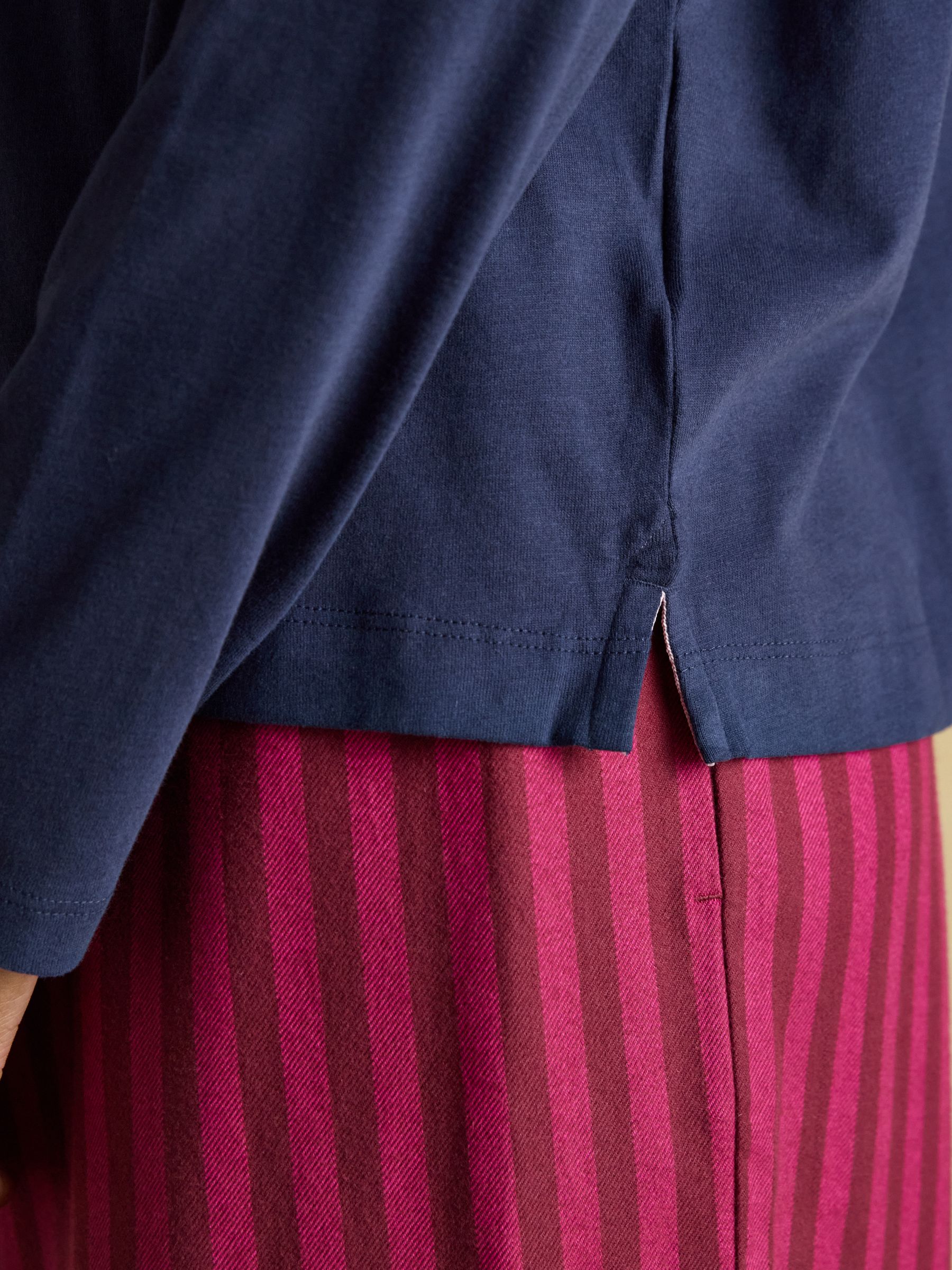 Navy Jersey Cotton Pyjama Top - Image 6 of 7