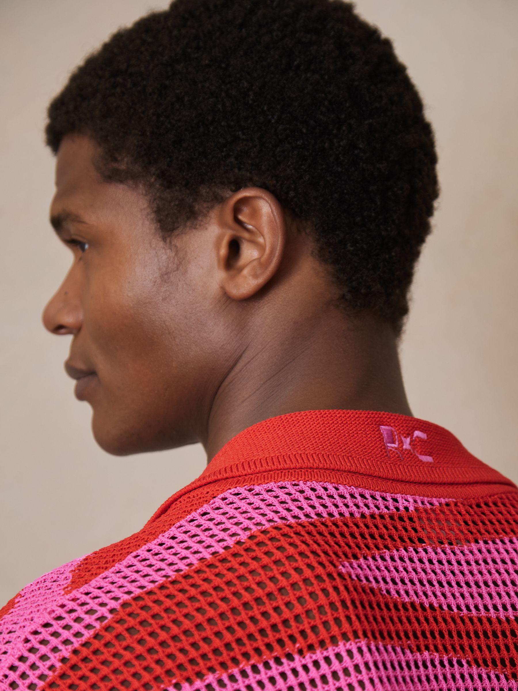 Reiss | Ché Wave Crochet Shirt in Pink - Image 4 of 6