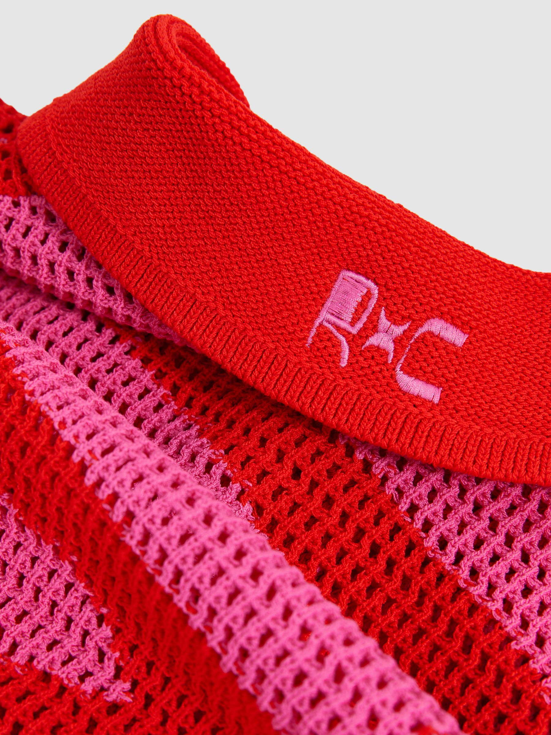 Reiss | Ché Wave Crochet Shirt in Pink - Image 6 of 6