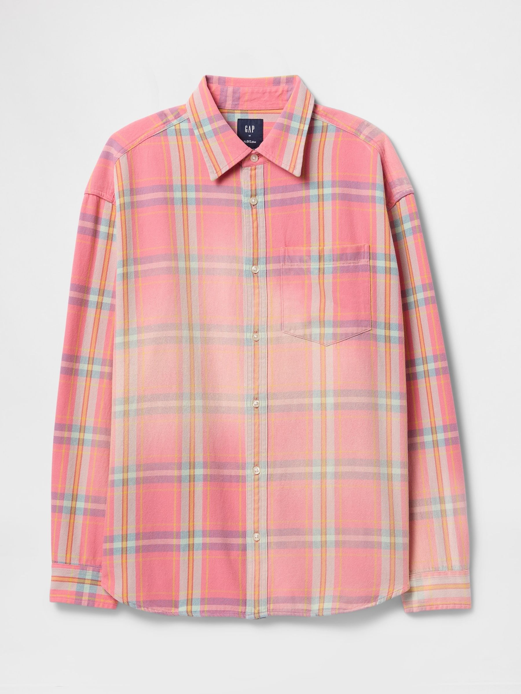 Pink Check Cotton Twill Oversized Shirt - Image 4 of 5