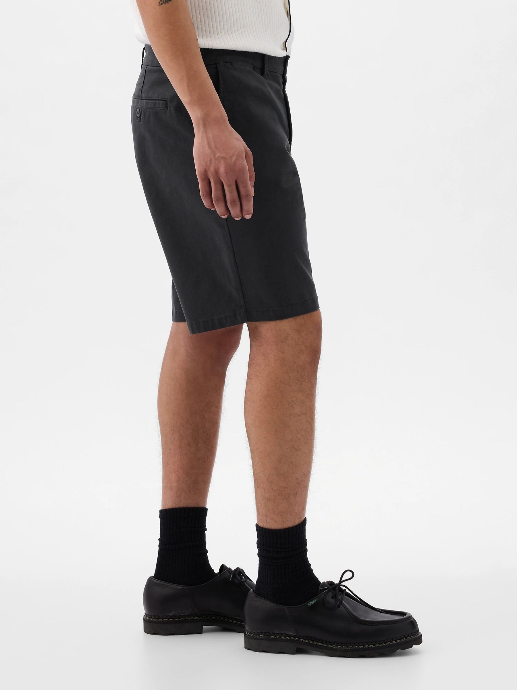 Black 10"" Cotton Blend Vintage Chino Shorts - Image 3 of 5