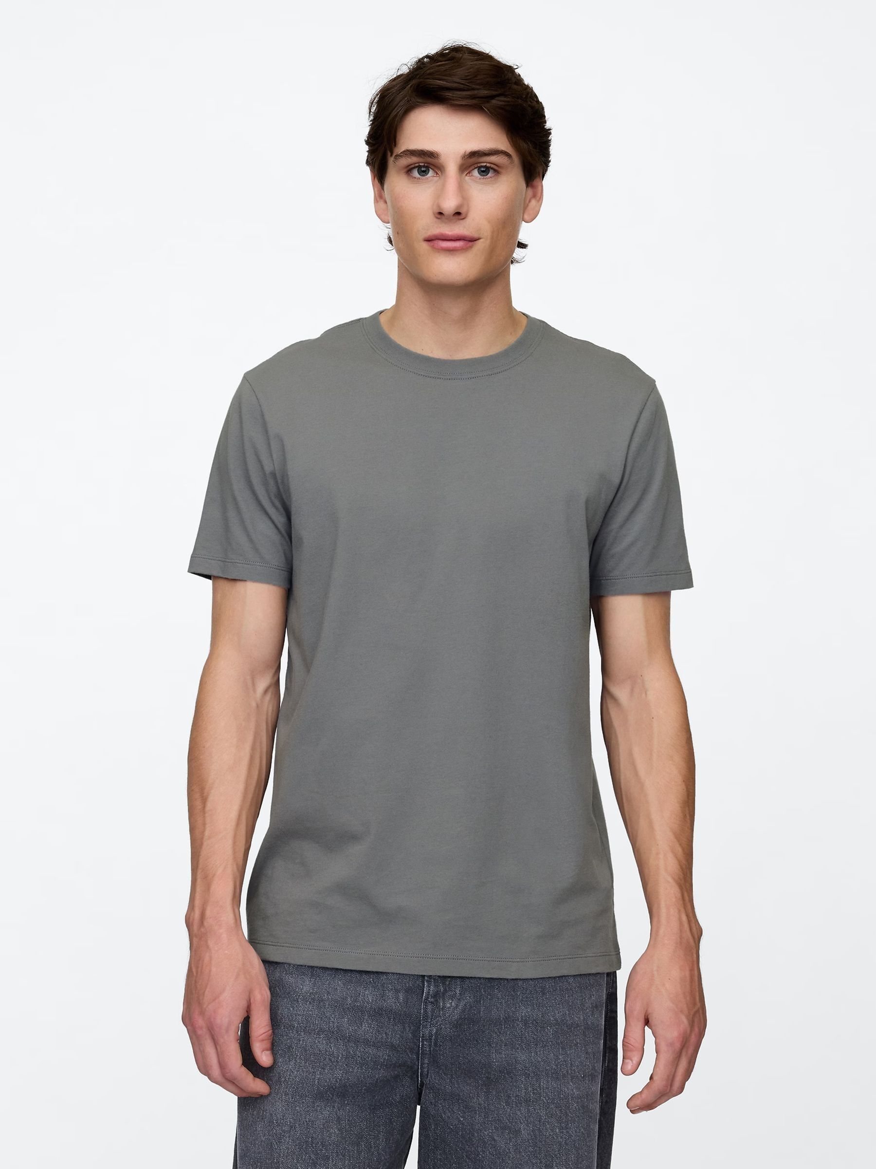 Dark Grey Everyday Soft Crew Neck T-Shirt - Image 1 of 5