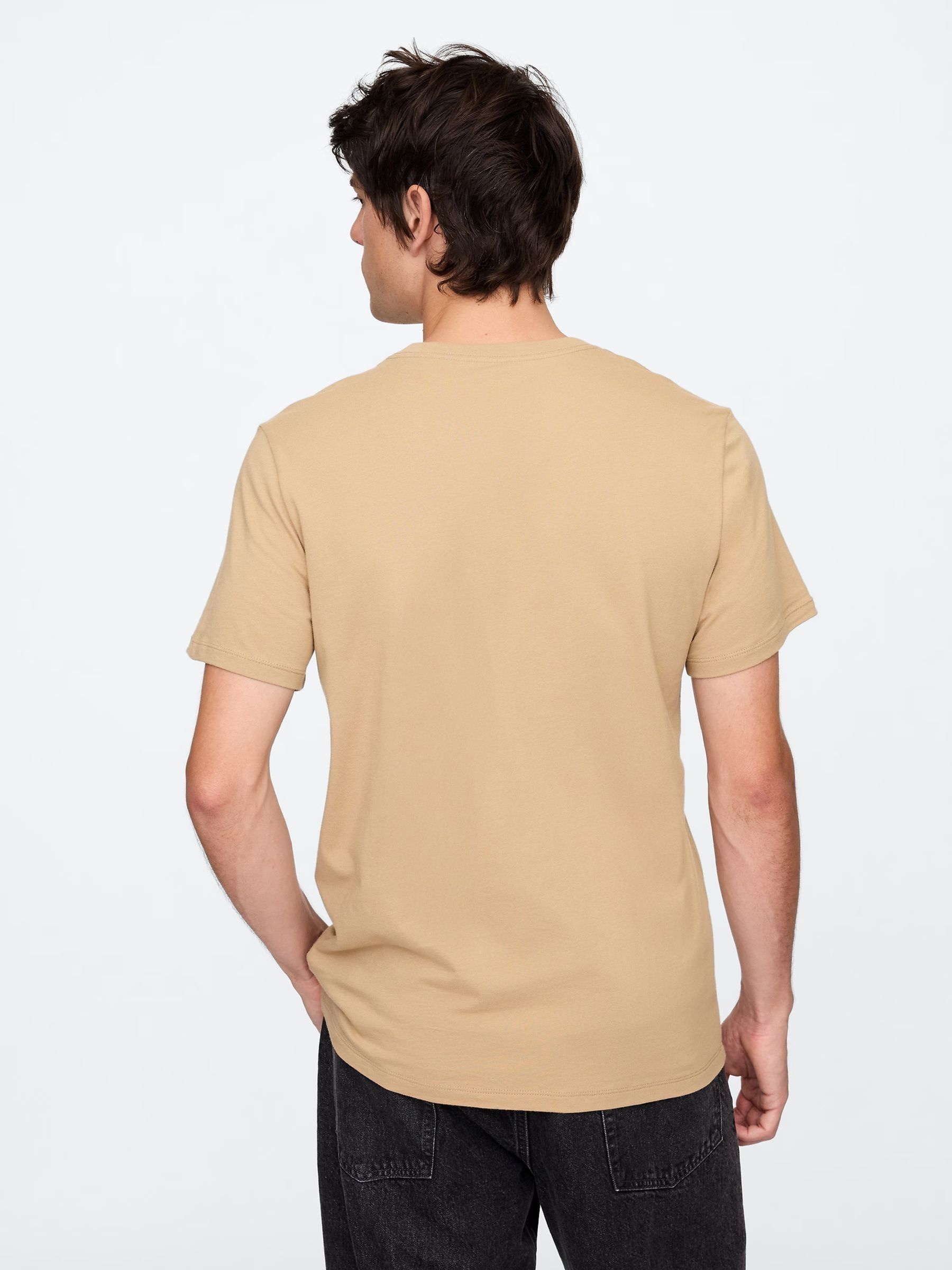 Beige Everyday 100% Cotton Crew Neck T-Shirt - Image 2 of 5