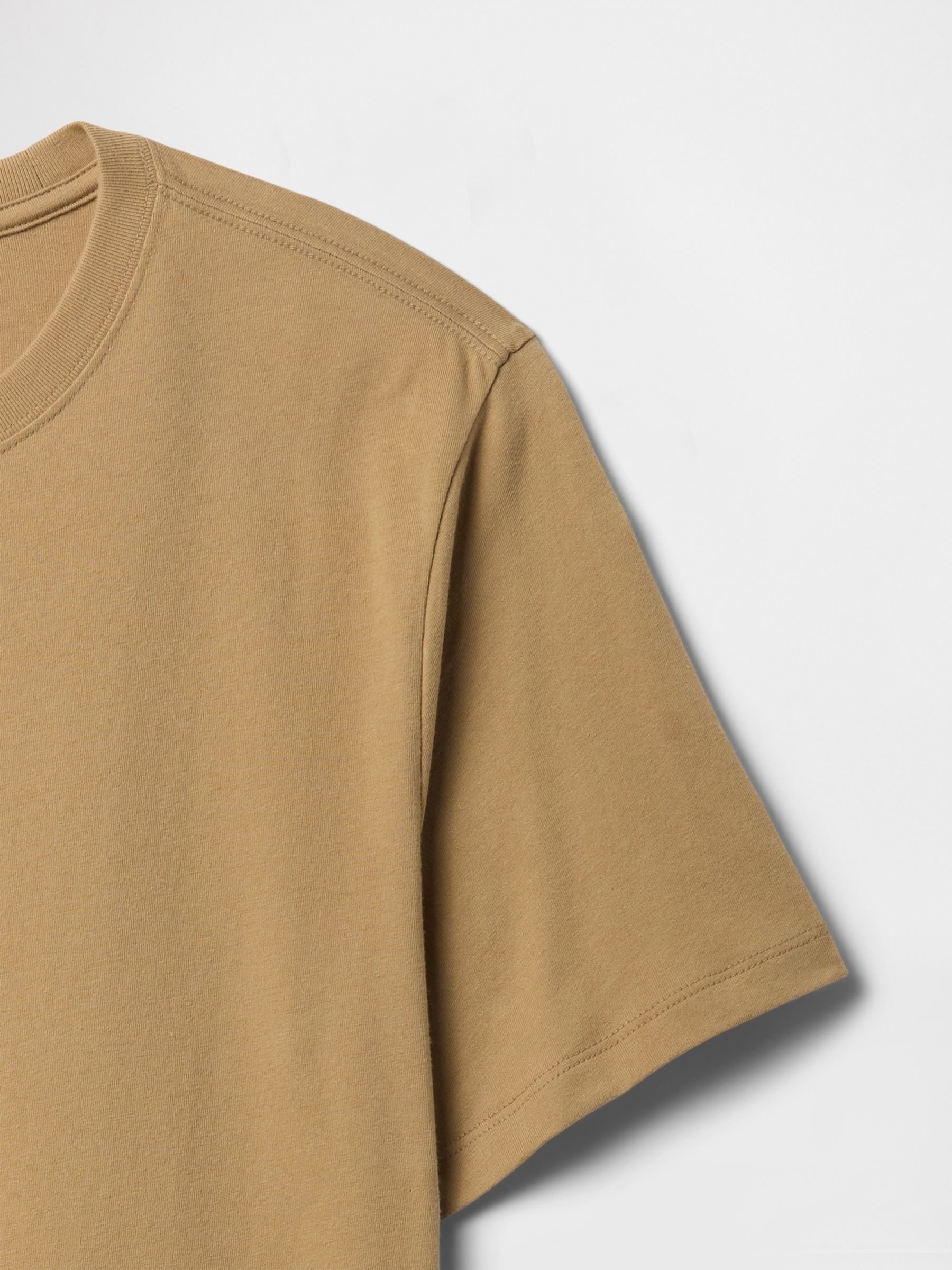 Beige Everyday 100% Cotton Crew Neck T-Shirt - Image 5 of 5
