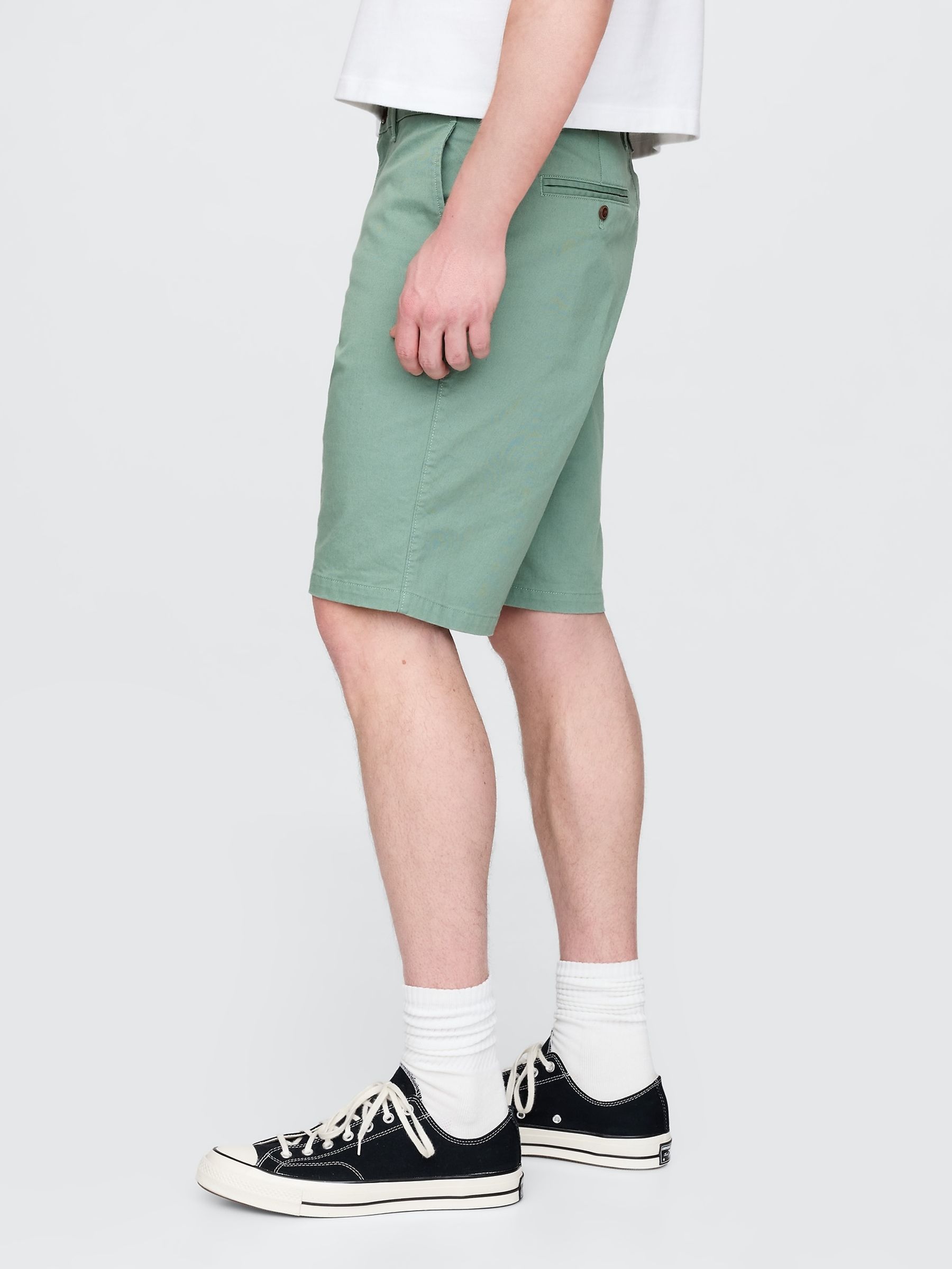 Green Cotton Blend Vintage Shorts - Image 3 of 5