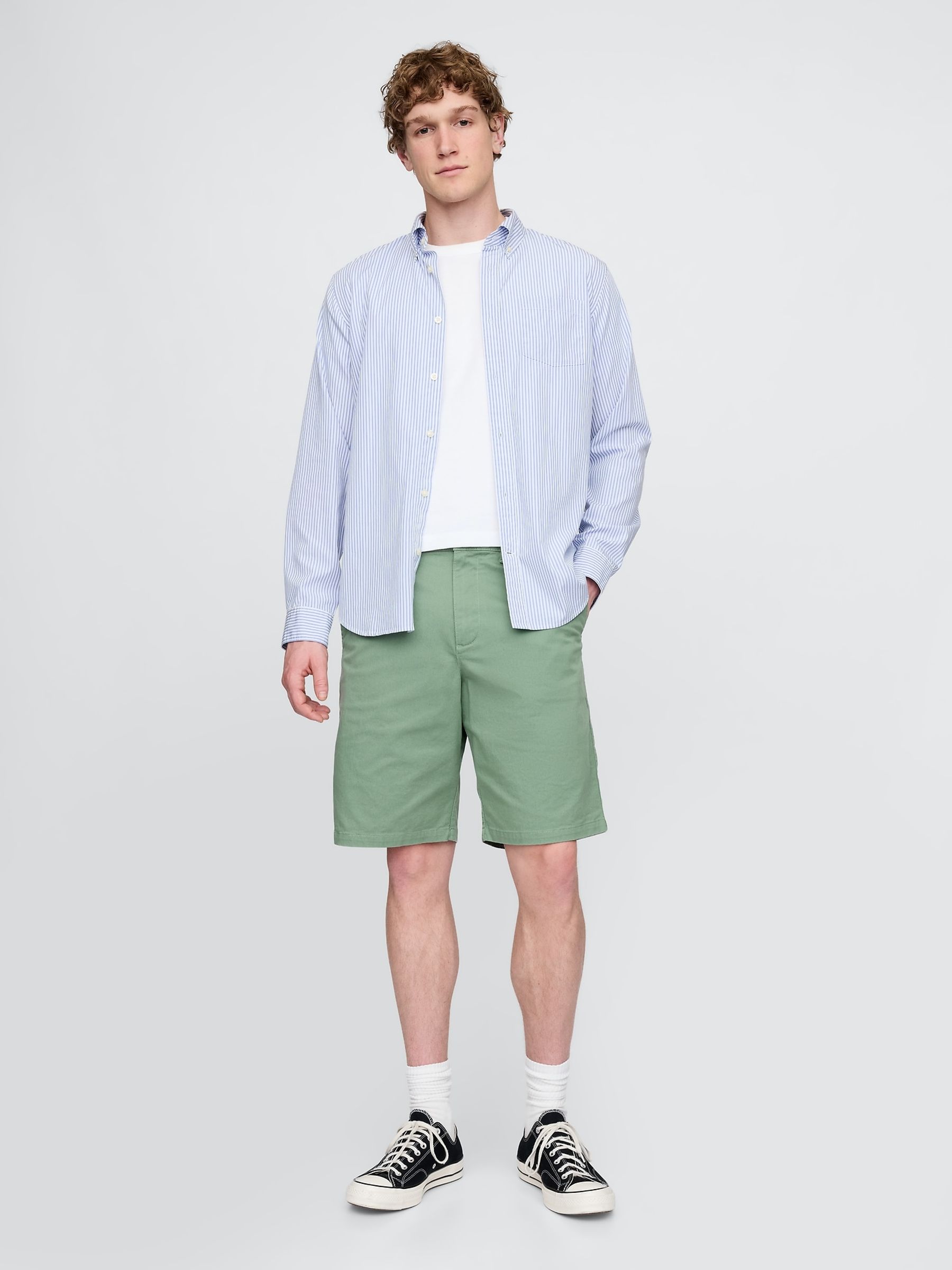 Green Cotton Blend Vintage Shorts - Image 4 of 5