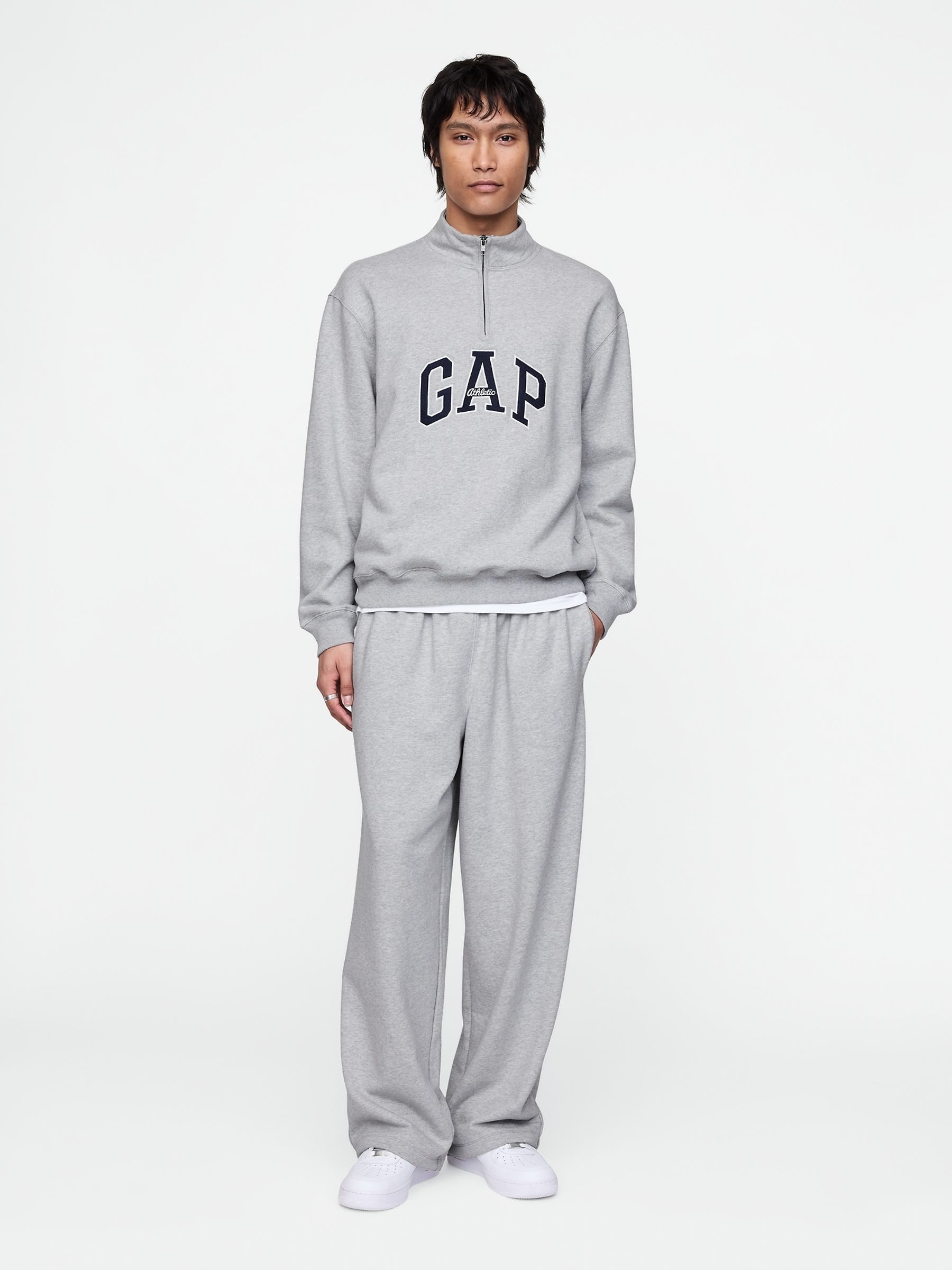 Grey Baggy Straight Leg Joggers Gap