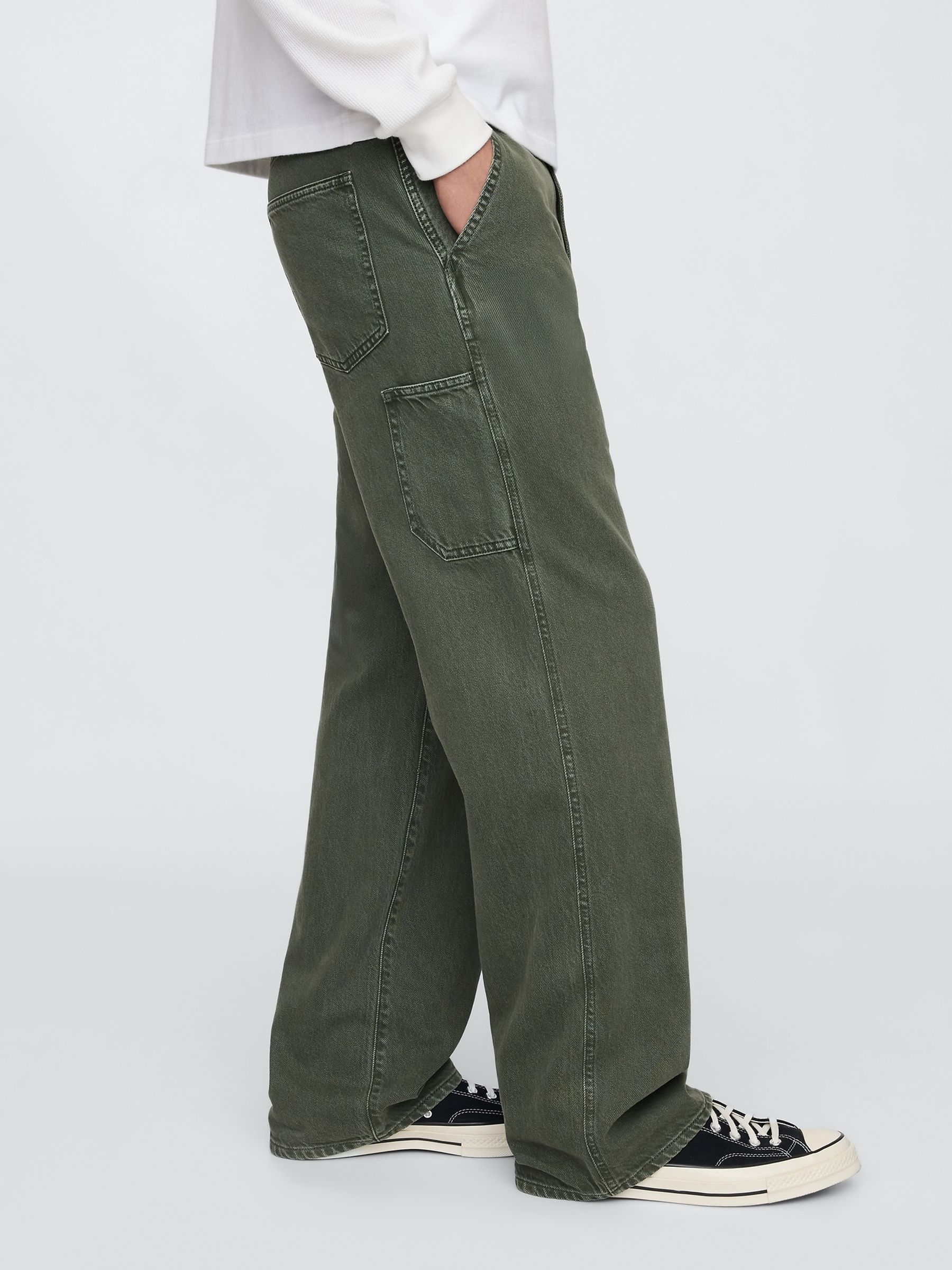 Green UltraSoft Baggy Carpenter Jeans | Gap