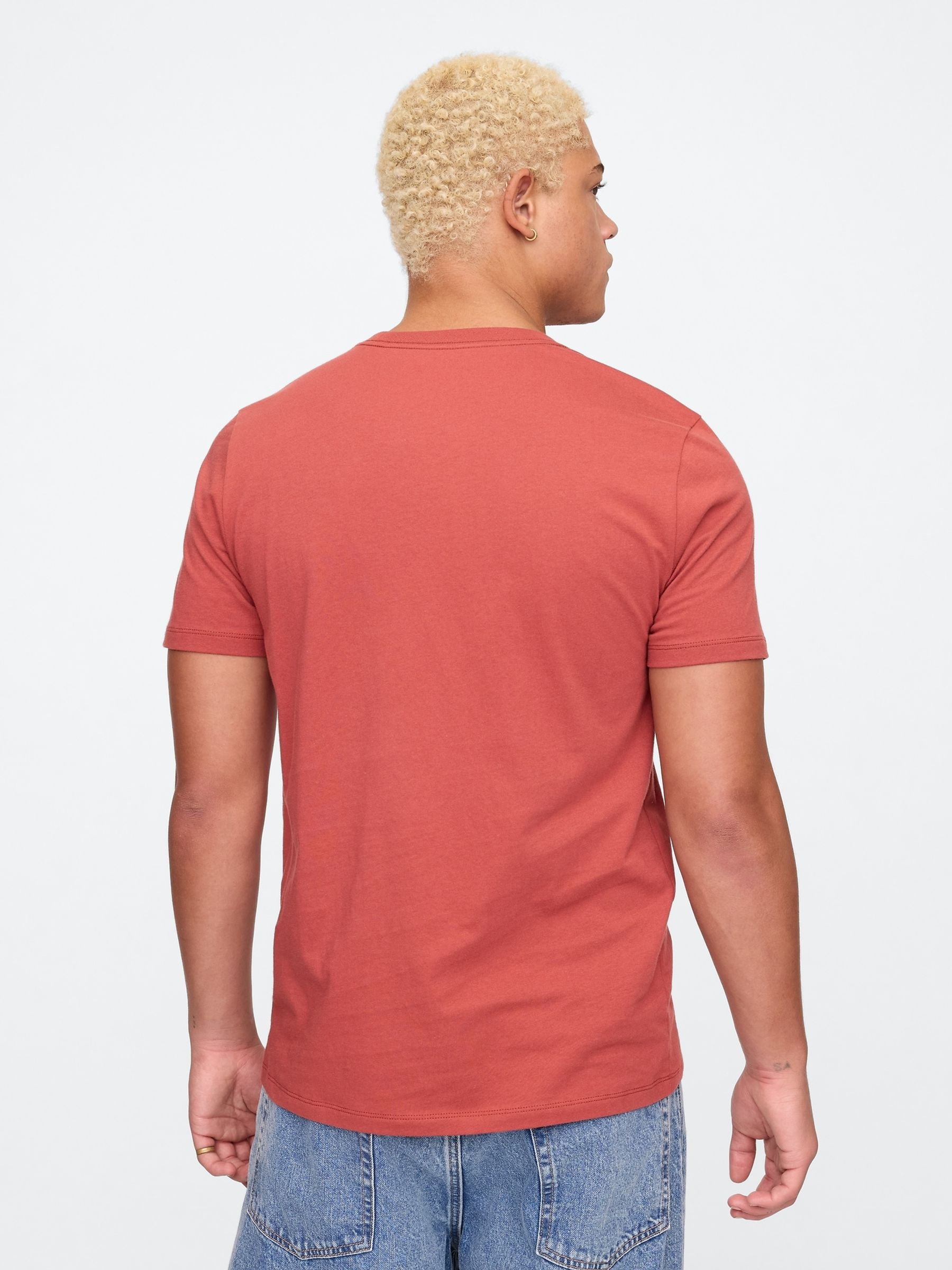 Orange Short Sleeve Everyday 100% Cotton Crew Neck T-Shirt - Image 2 of 5