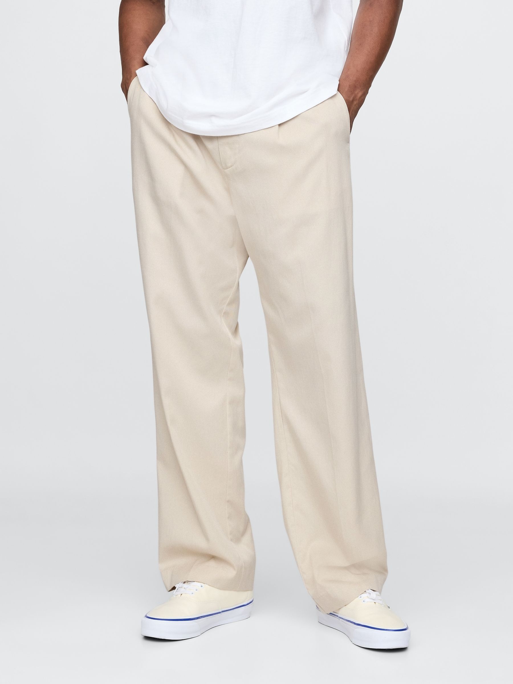 Beige UltraSoft Pleated Trousers Gap
