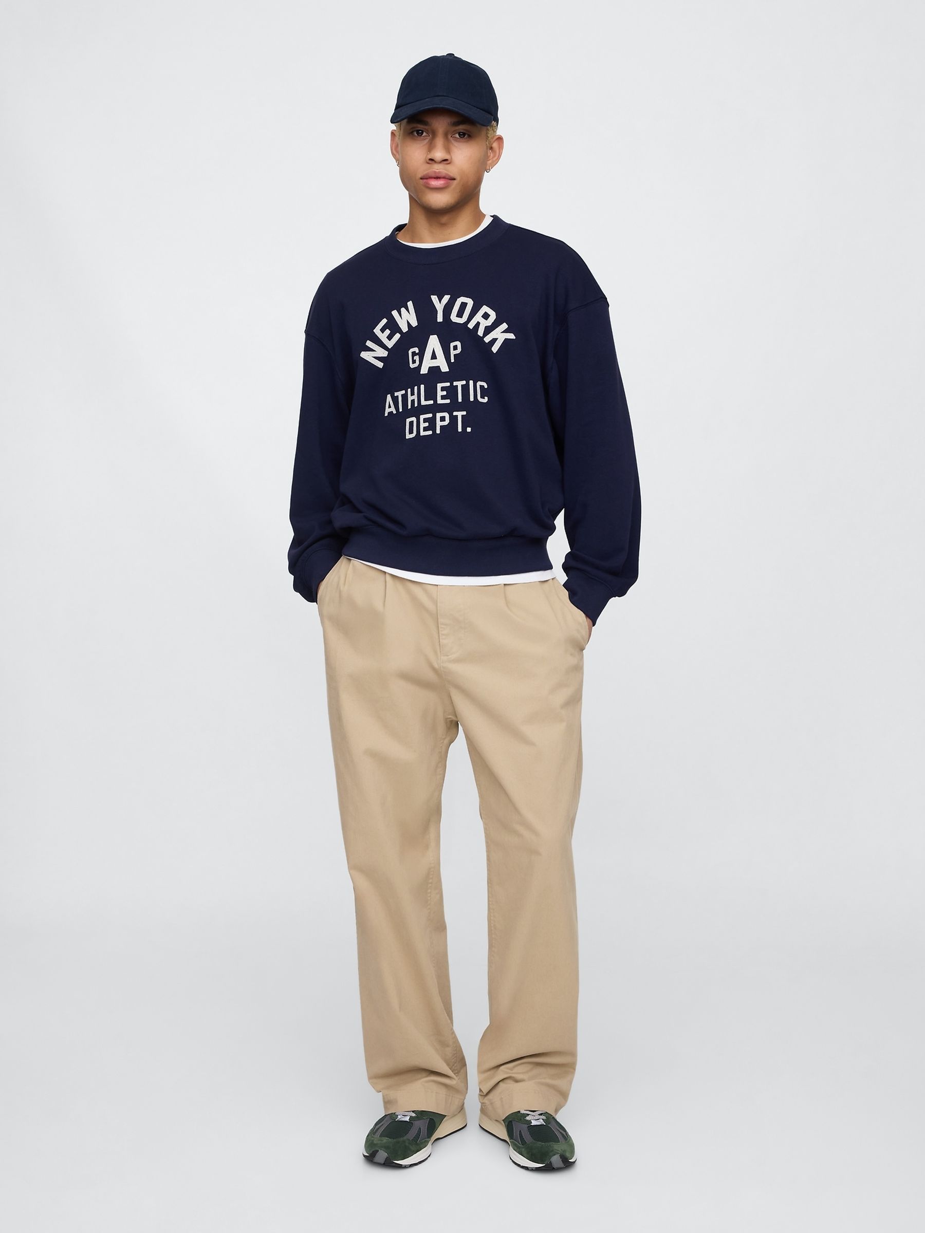Blue Vintage Soft New York Athletic Logo Sweatshirt - Image 3 of 5