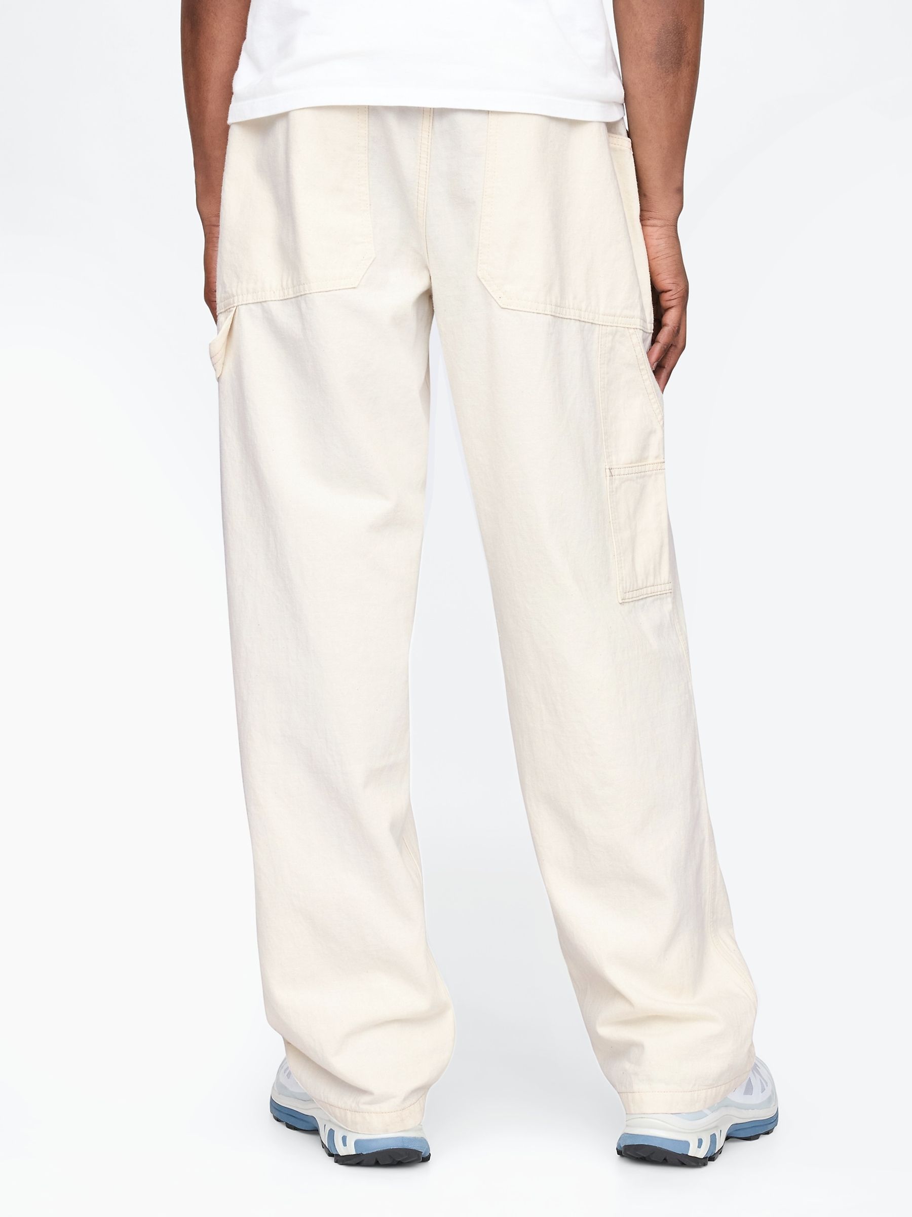 Cream Cotton Baggy Carpenter Jeans - Image 2 of 5