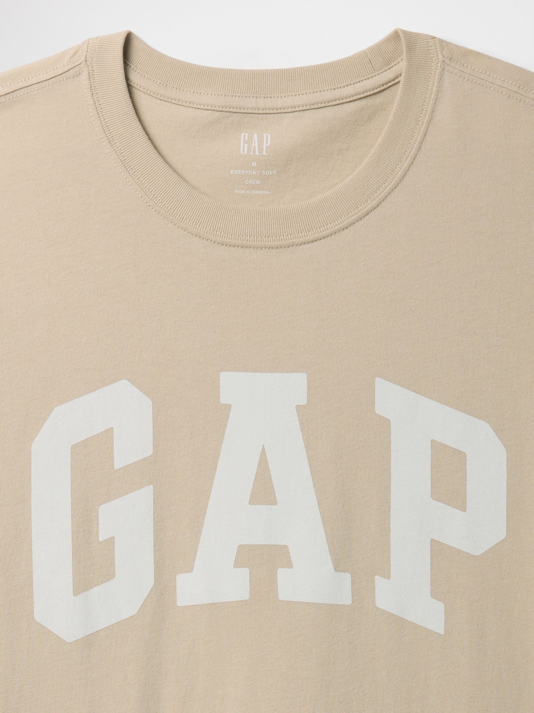 Beige Everyday Logo 100% Cotton Crew Neck Short Sleeve T-Shirt - Image 5 of 5