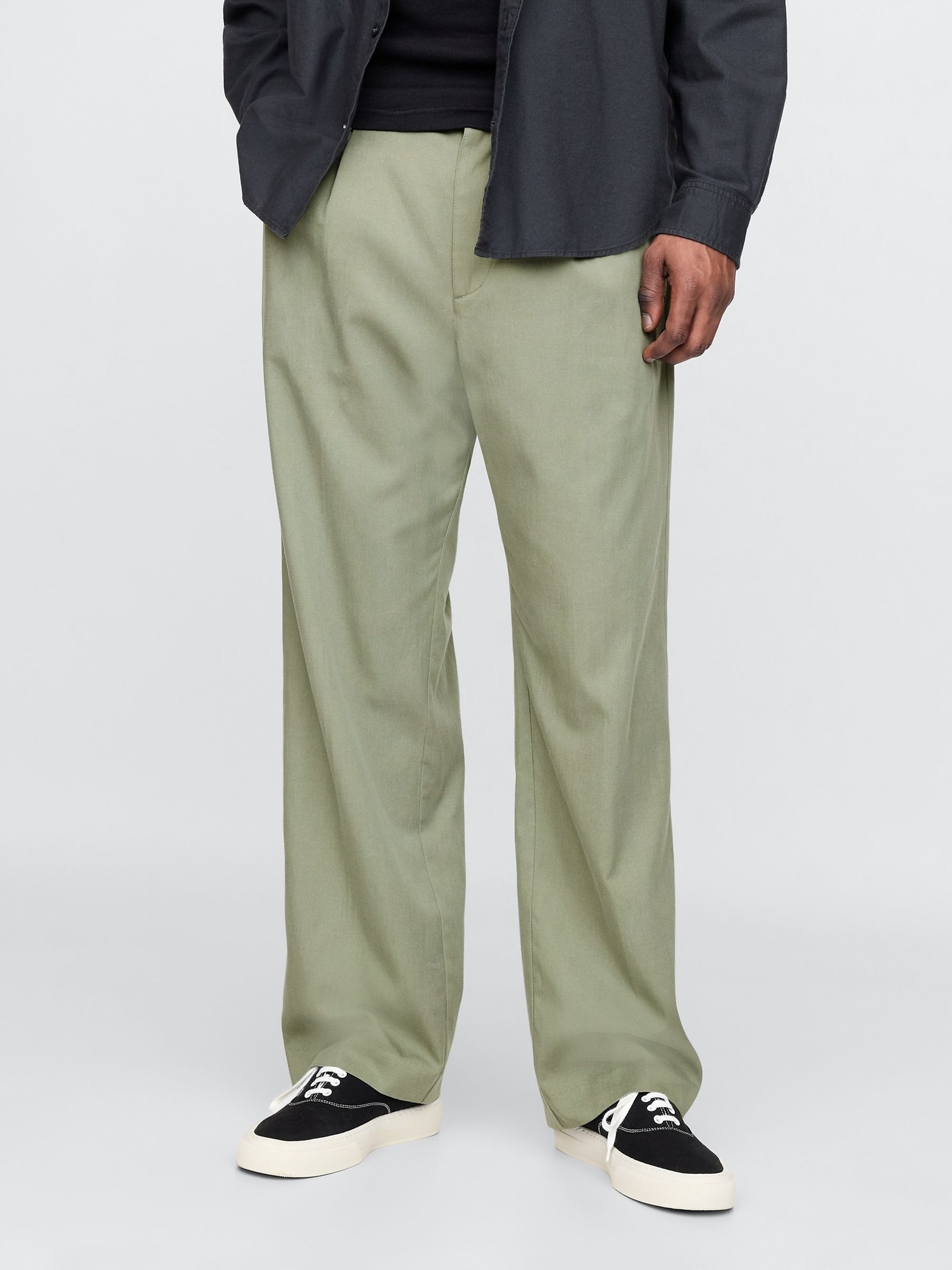 Green UltraSoft Pleated Trousers - Image 1 of 6