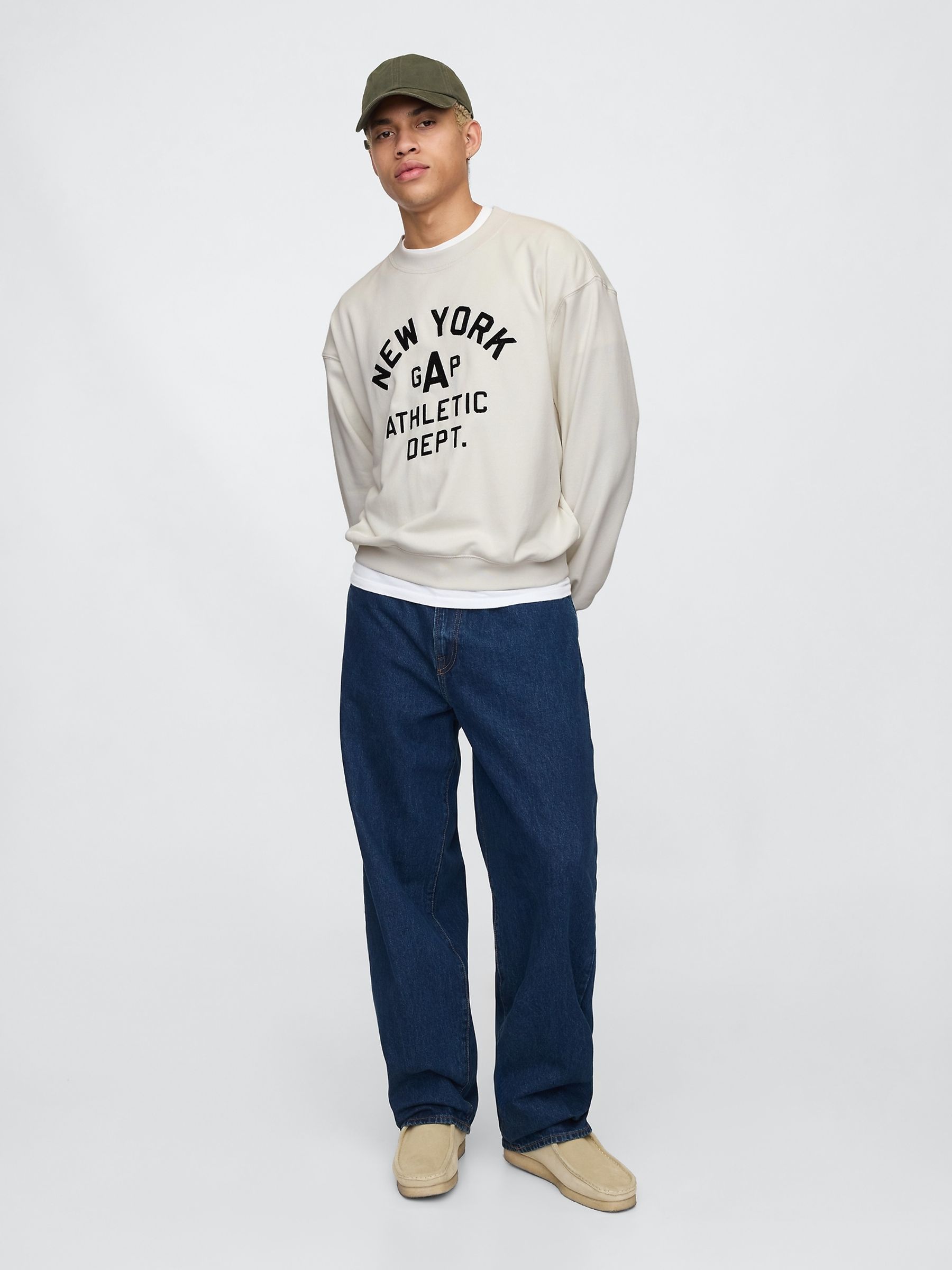 Beige Vintage Soft New York Athletic Logo Sweatshirt - Image 2 of 4
