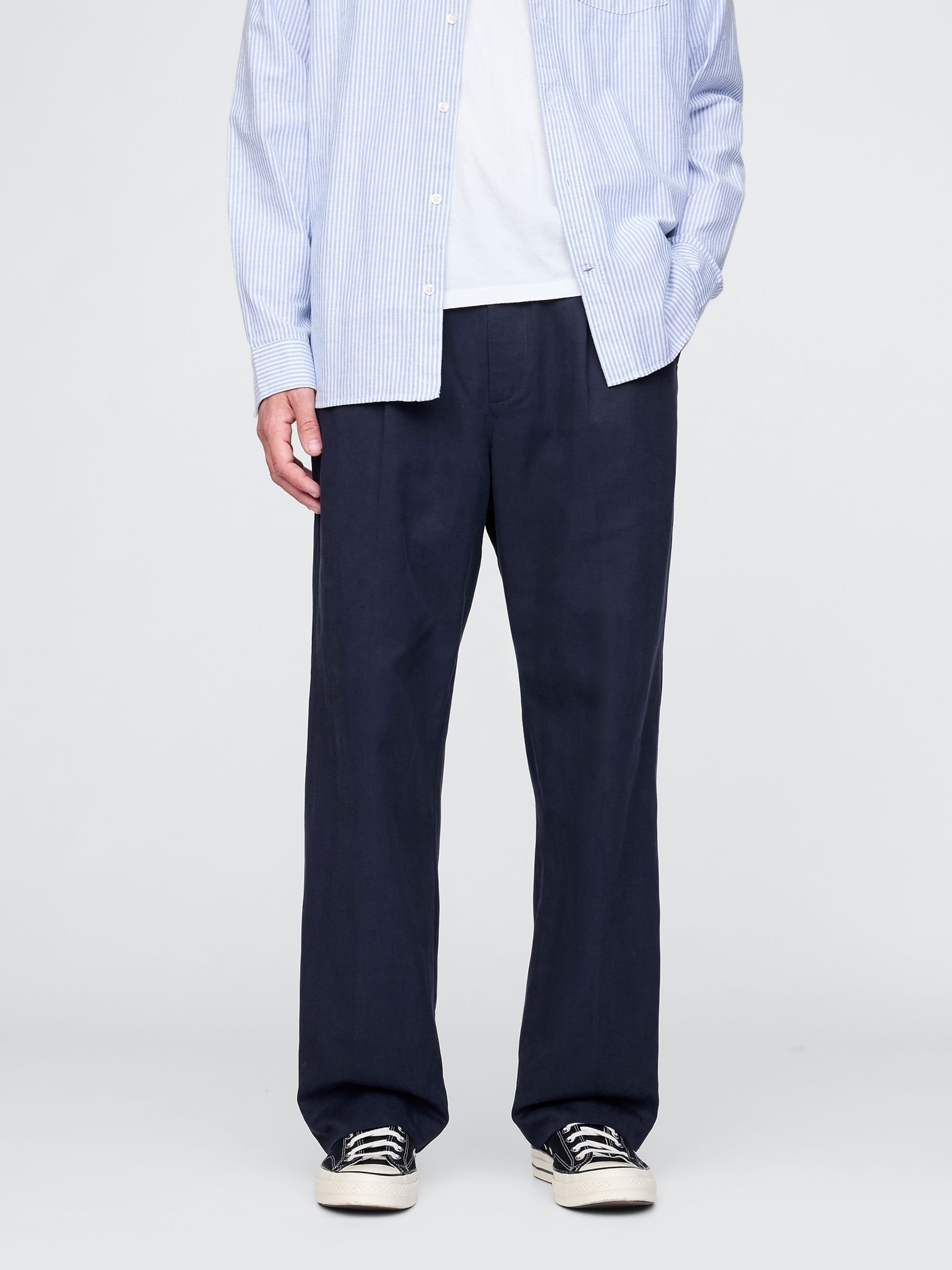 Navy Blue UltraSoft Pleated Trousers - Image 1 of 5