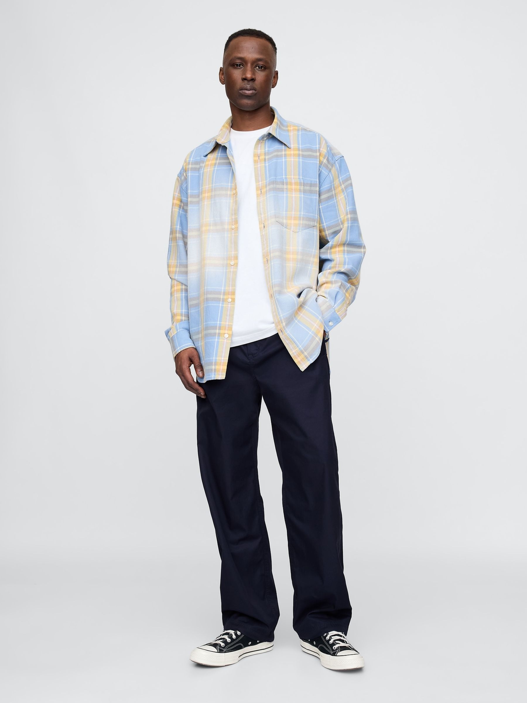 Navy Blue Soft Cotton Parachute Baggy Trousers - Image 3 of 5
