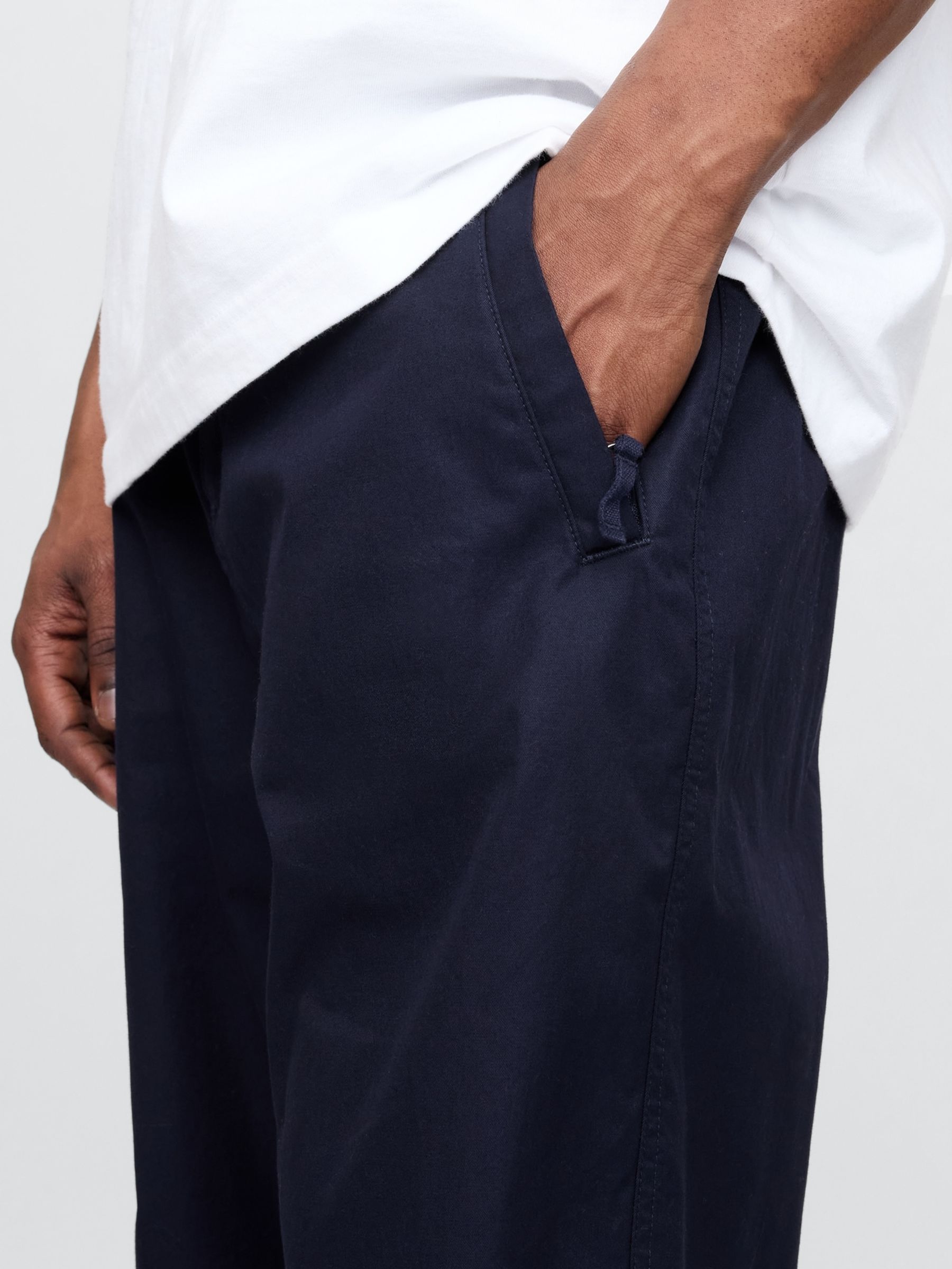 Navy Blue Soft Cotton Parachute Baggy Trousers - Image 5 of 5