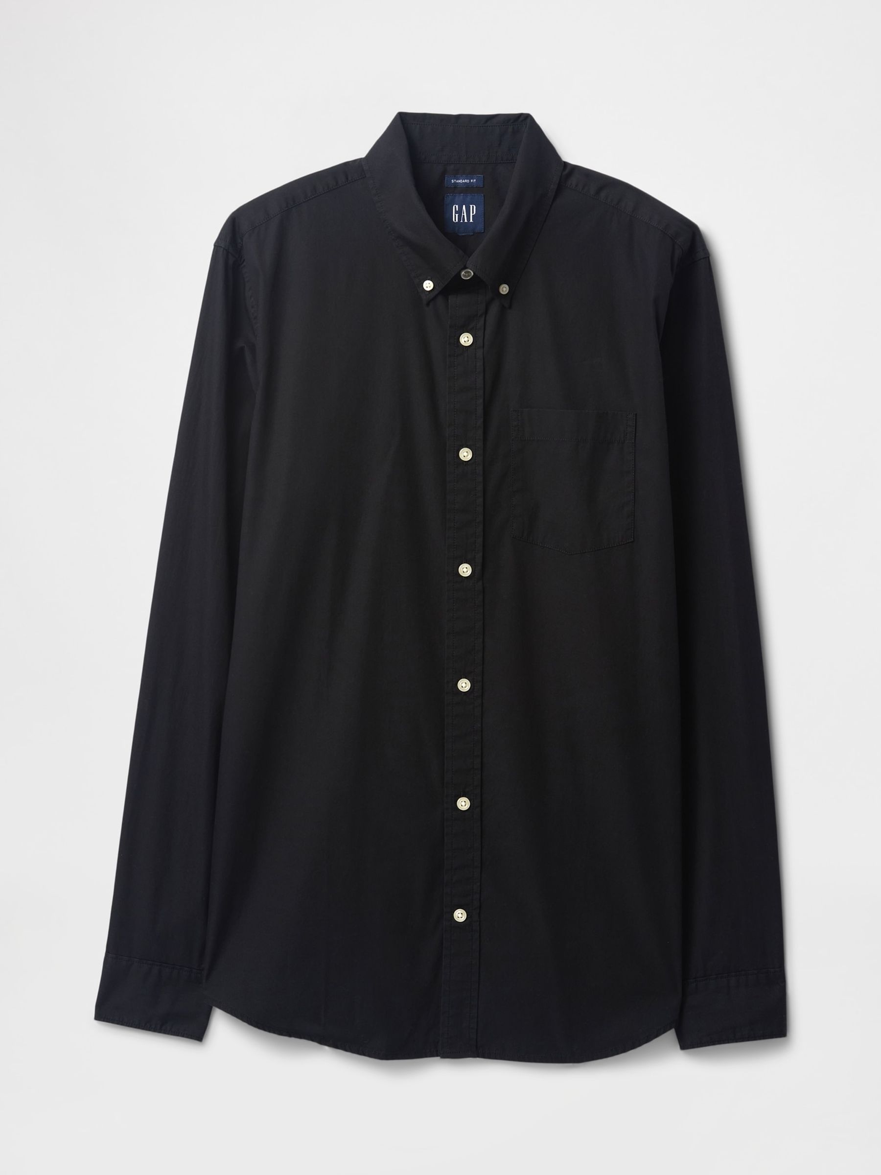 Black Long Sleeve Poplin Classic Shirt - Image 4 of 5