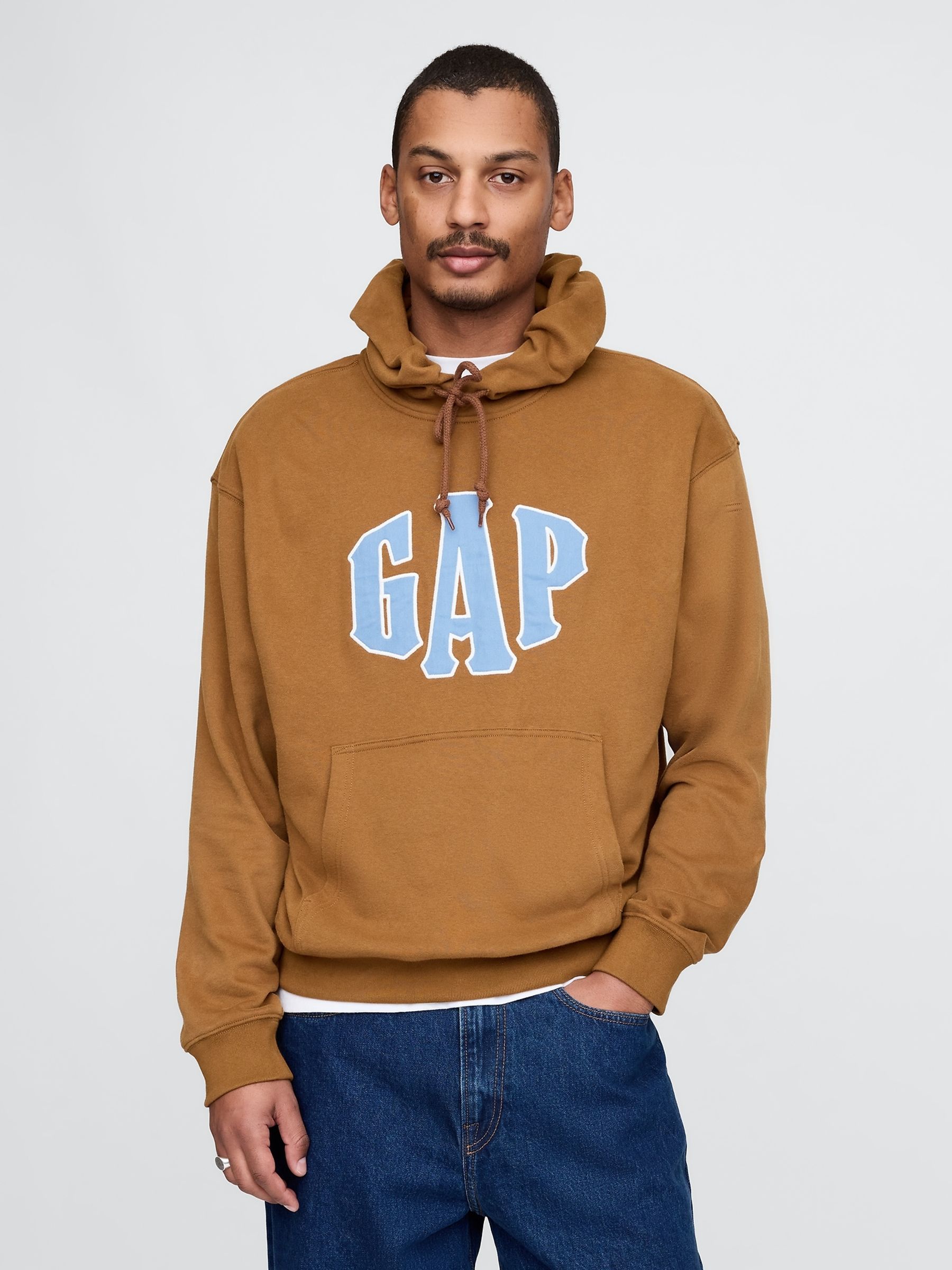 Brown Vintage Soft Oversized Logo Hoodie Gap