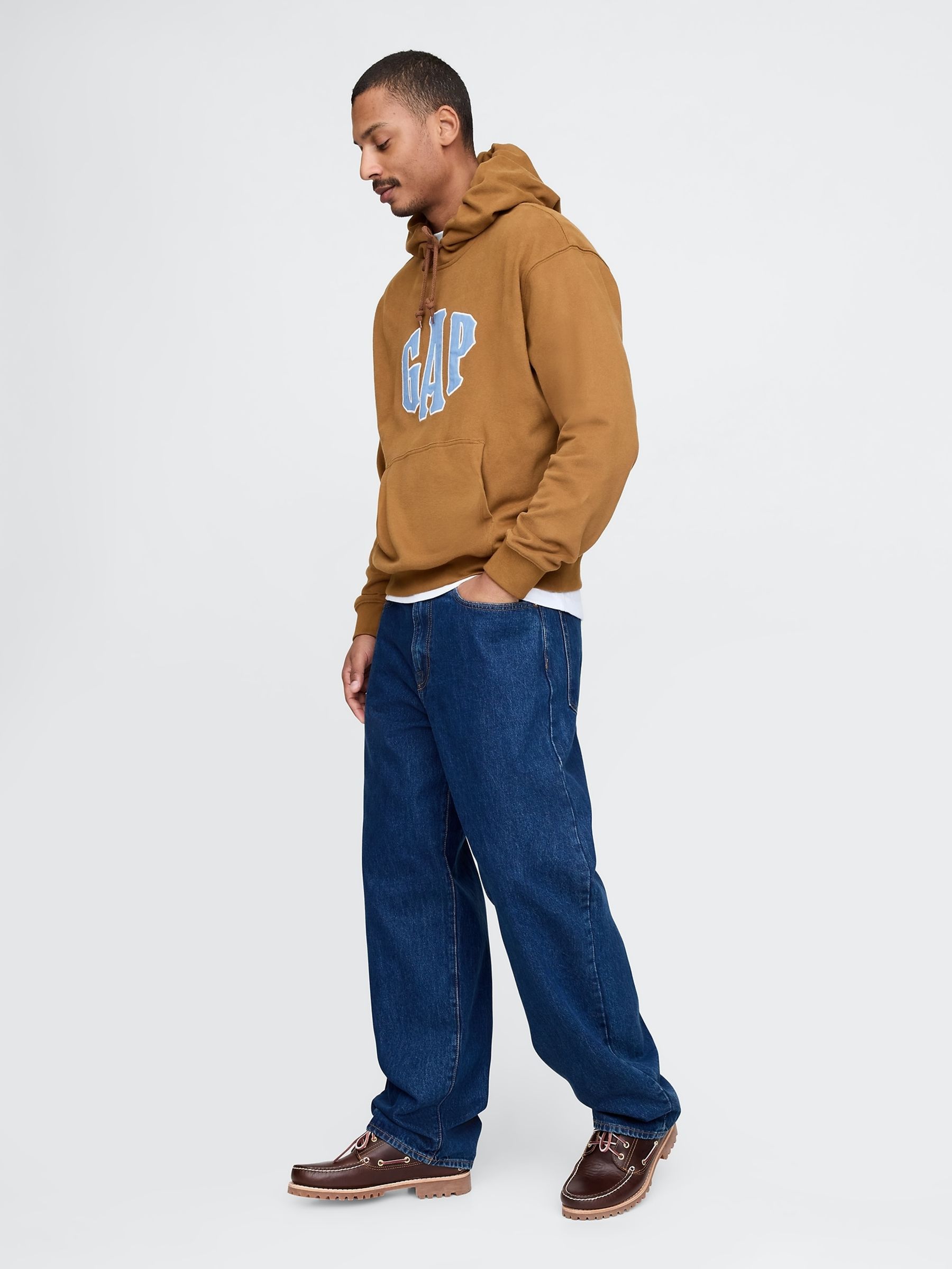 Brown Vintage Soft Oversized Logo Hoodie - Image 3 of 5