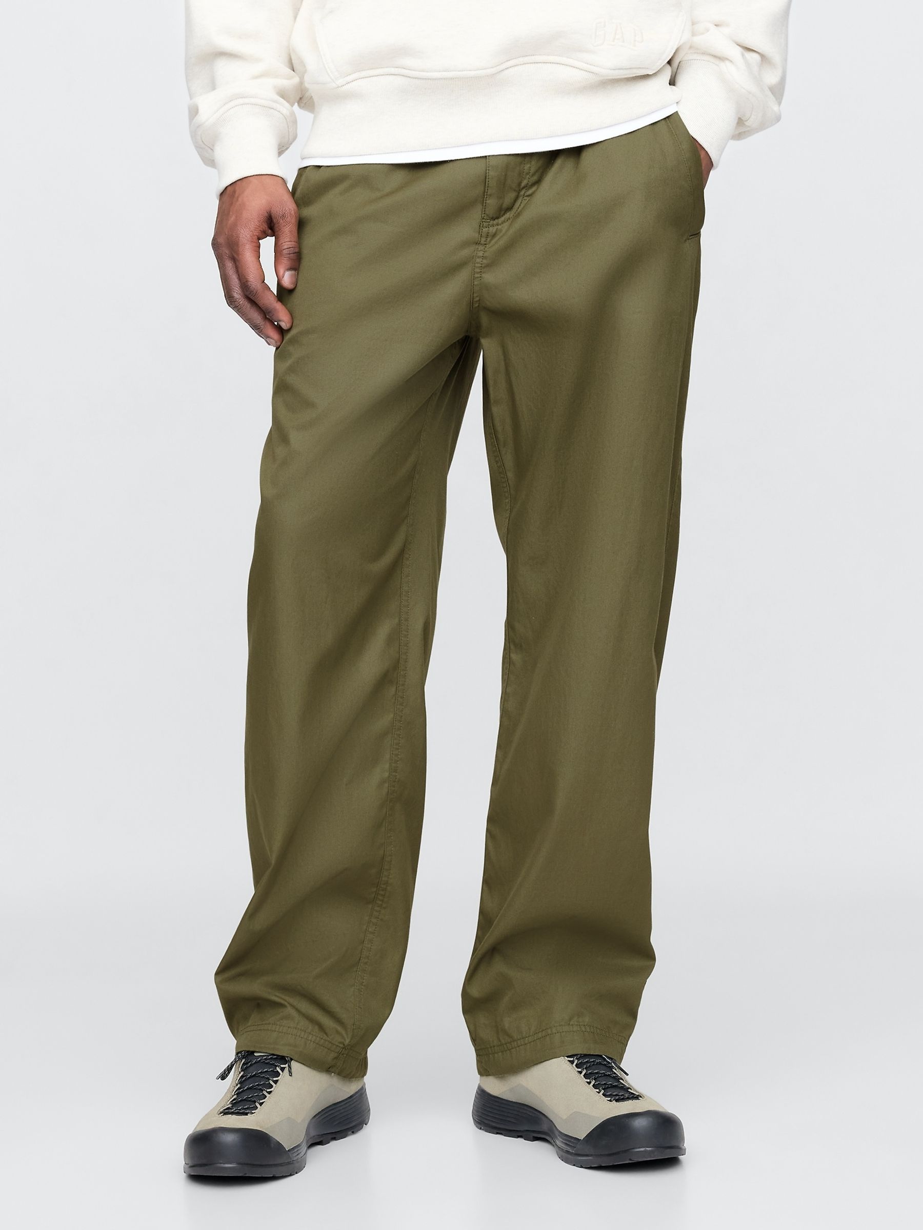 Green Soft Cotton Parachute Baggy Trousers - Image 1 of 5