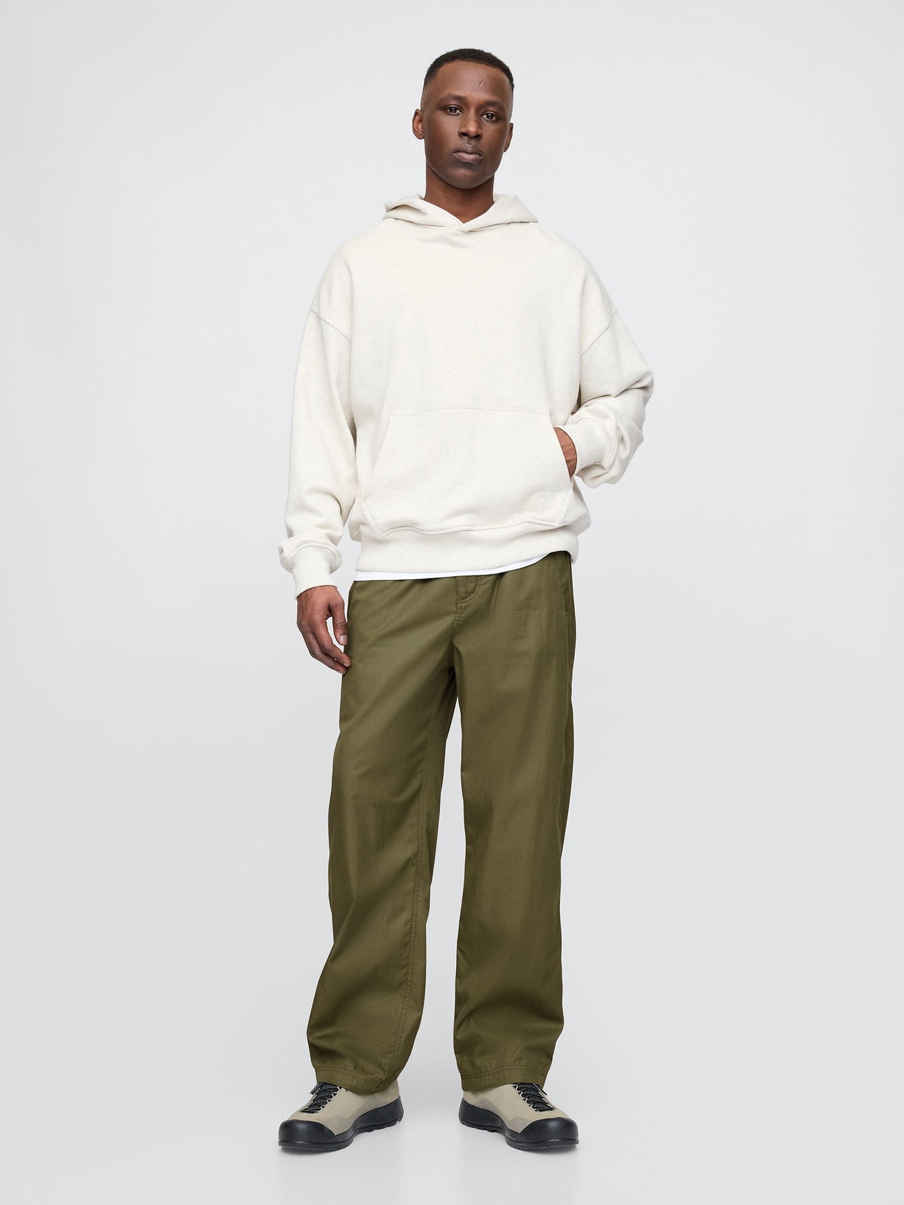 Green Soft Cotton Parachute Baggy Trousers - Image 3 of 5