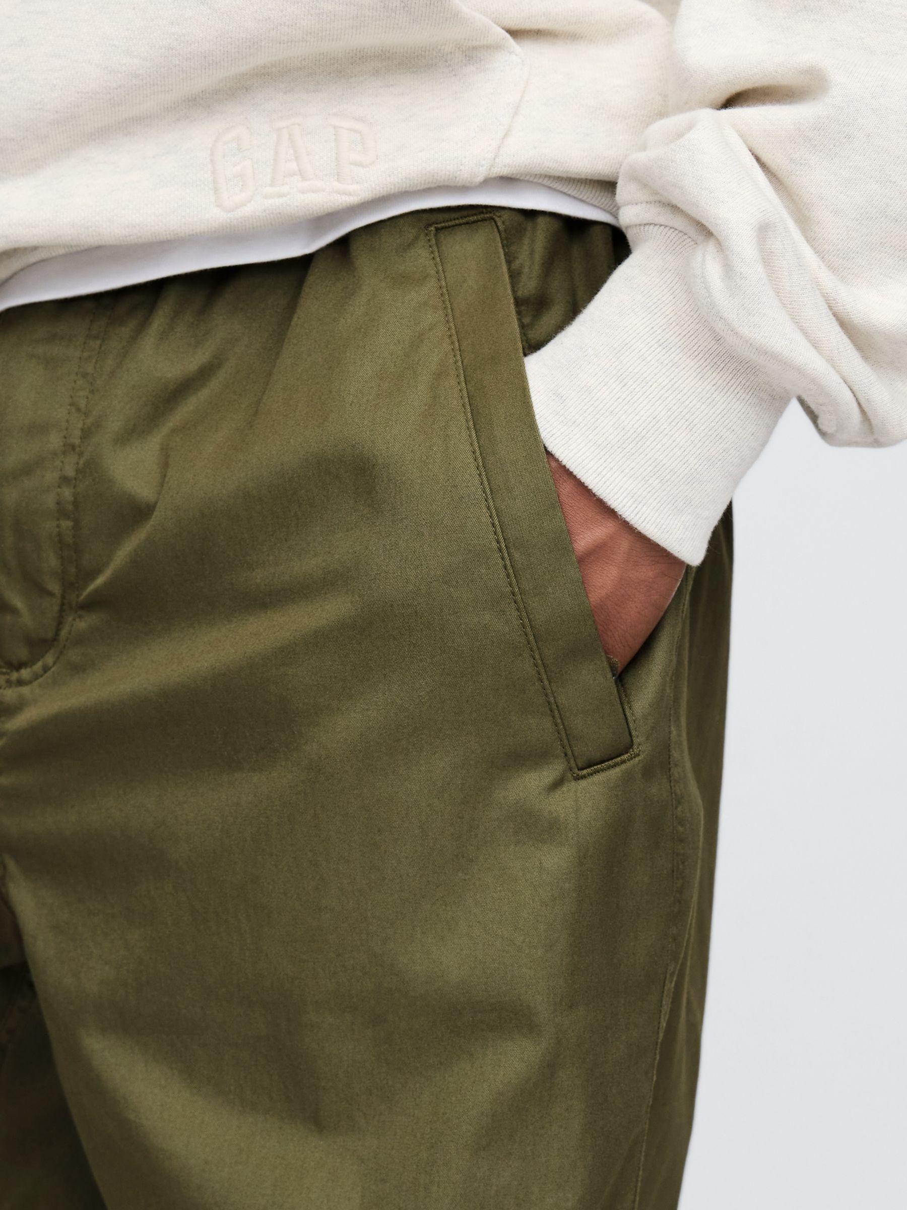 Green Soft Cotton Parachute Baggy Trousers - Image 4 of 5