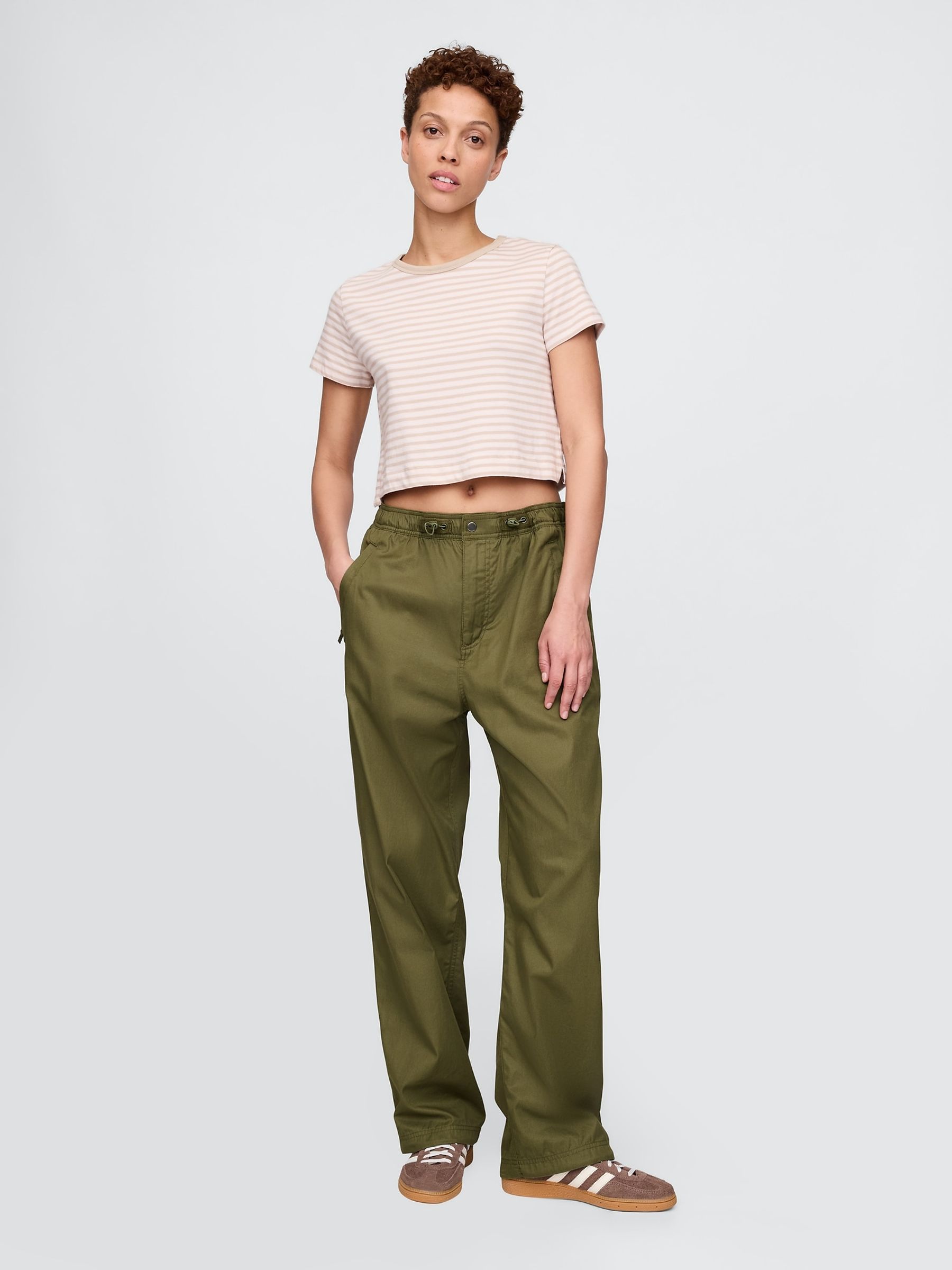 Green Soft Cotton Parachute Baggy Trousers - Image 5 of 5