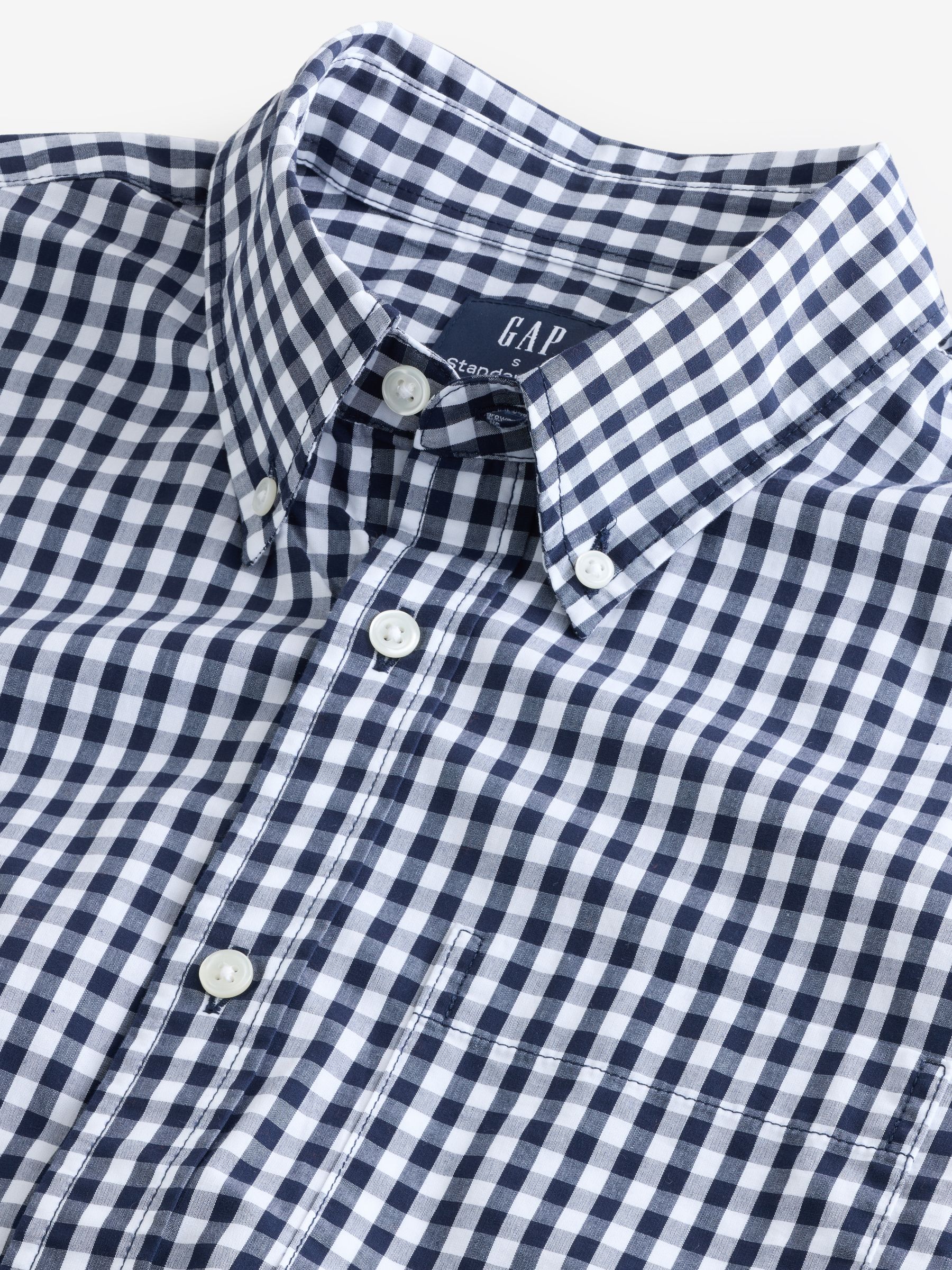 Blue Gingham All Day Regular Fit Long Sleeve Poplin Shirt - Image 3 of 4