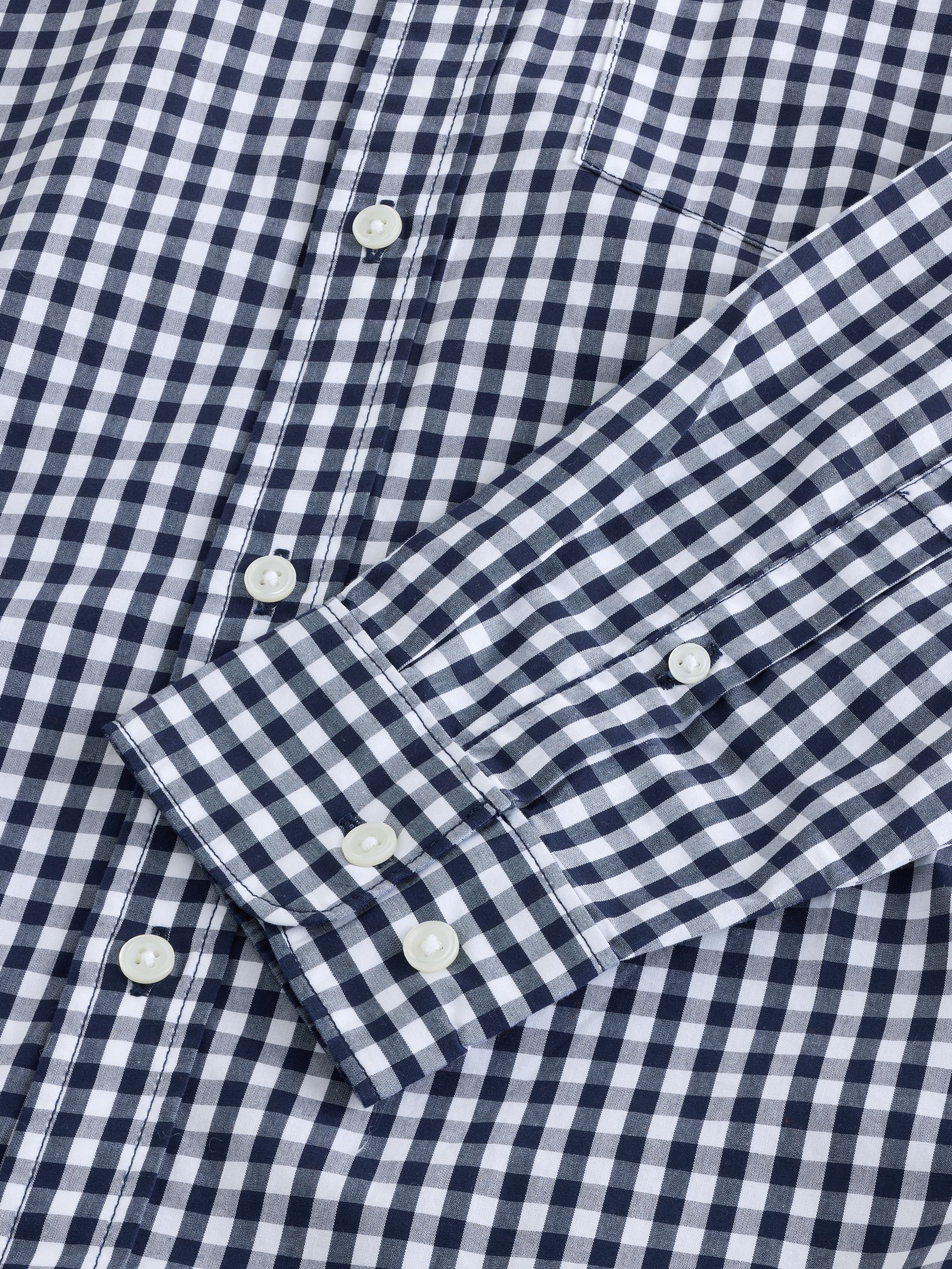 Blue Gingham All Day Regular Fit Long Sleeve Poplin Shirt - Image 4 of 4