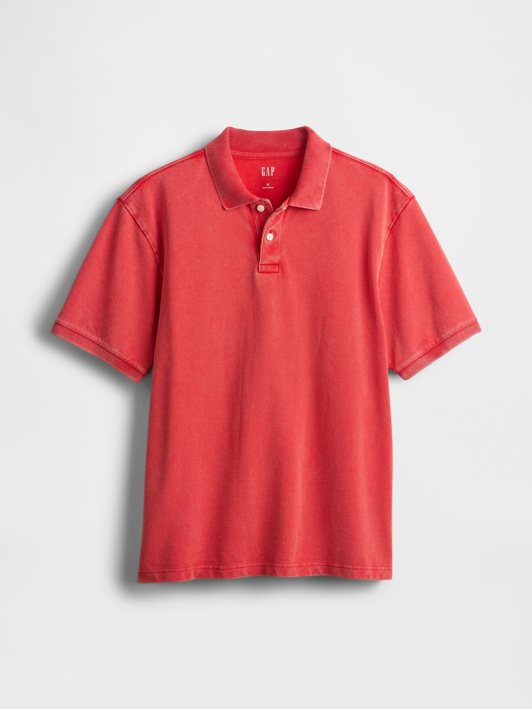 Red Cotton Pique Short Sleeve Polo Shirt - Image 5 of 5