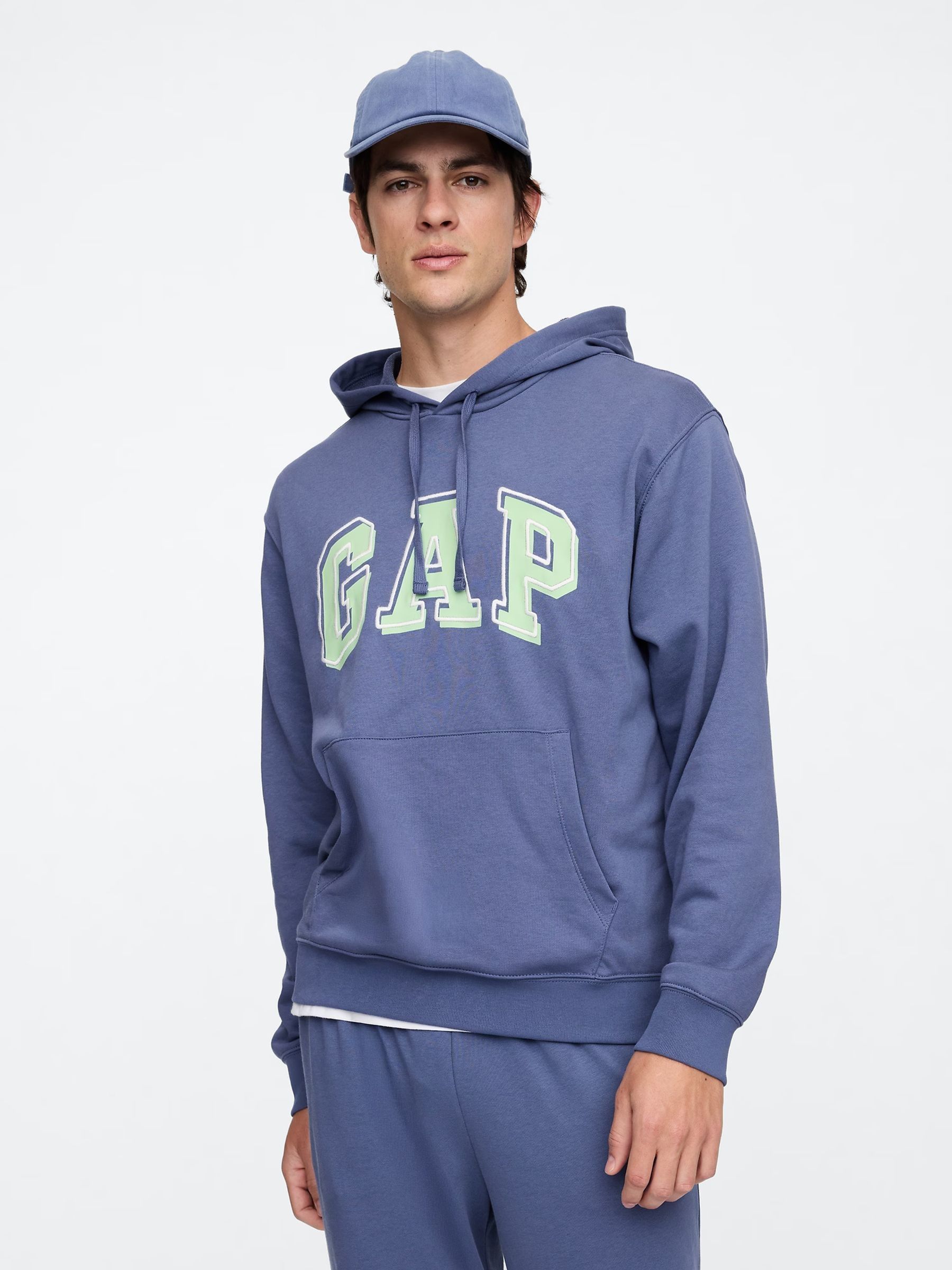 Blue Pullover Arch Logo Hoodie - Image 1 of 5