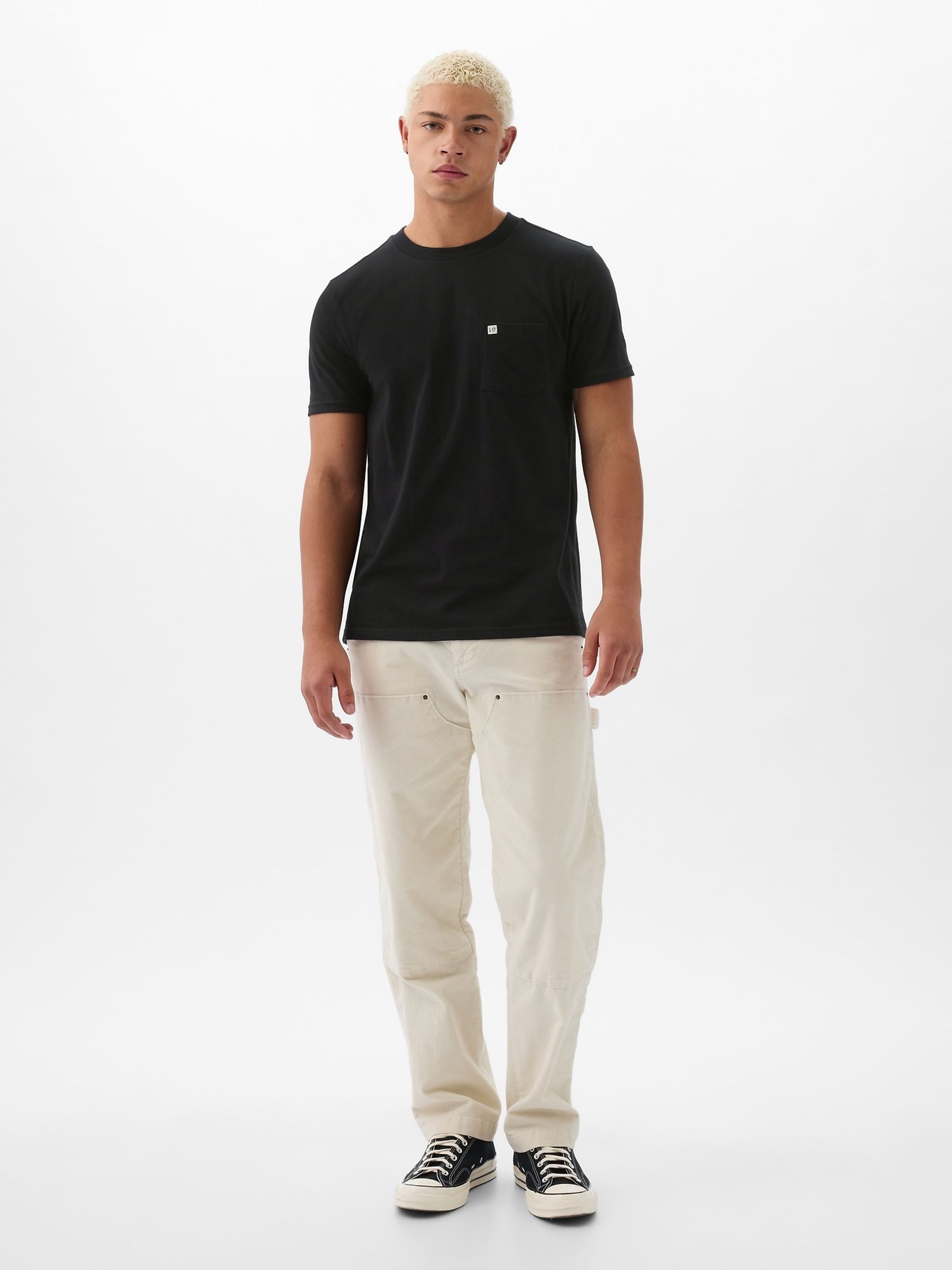 Black Pocket Short Sleeve T-Shirt - Image 1 of 3