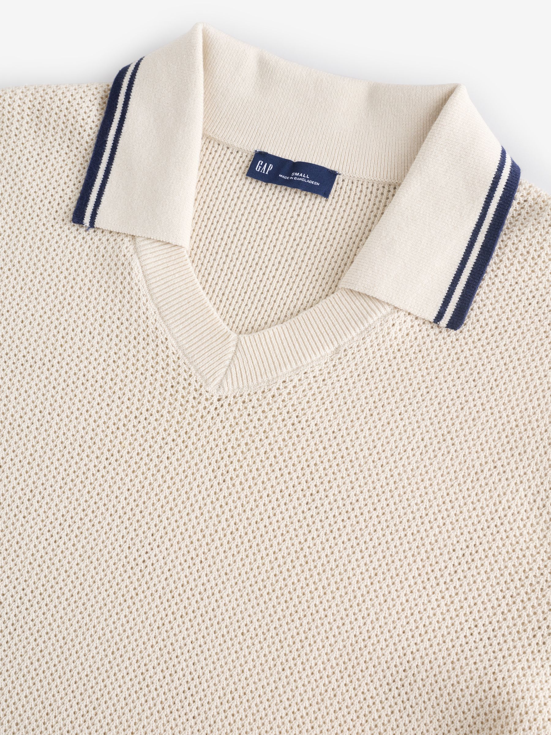 Blue Johnny-Collar Short Sleeve Knitted Polo Jumper - Image 7 of 7
