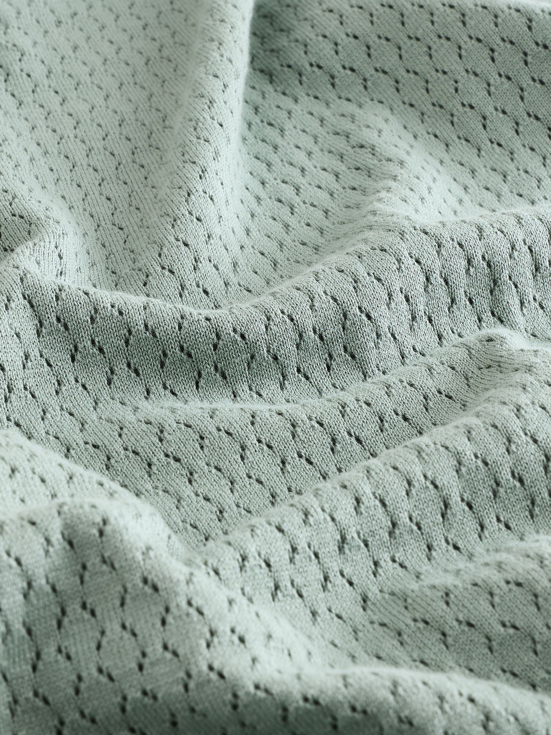 Green Crochet Quarter Zip Polo Shirt - Image 8 of 8
