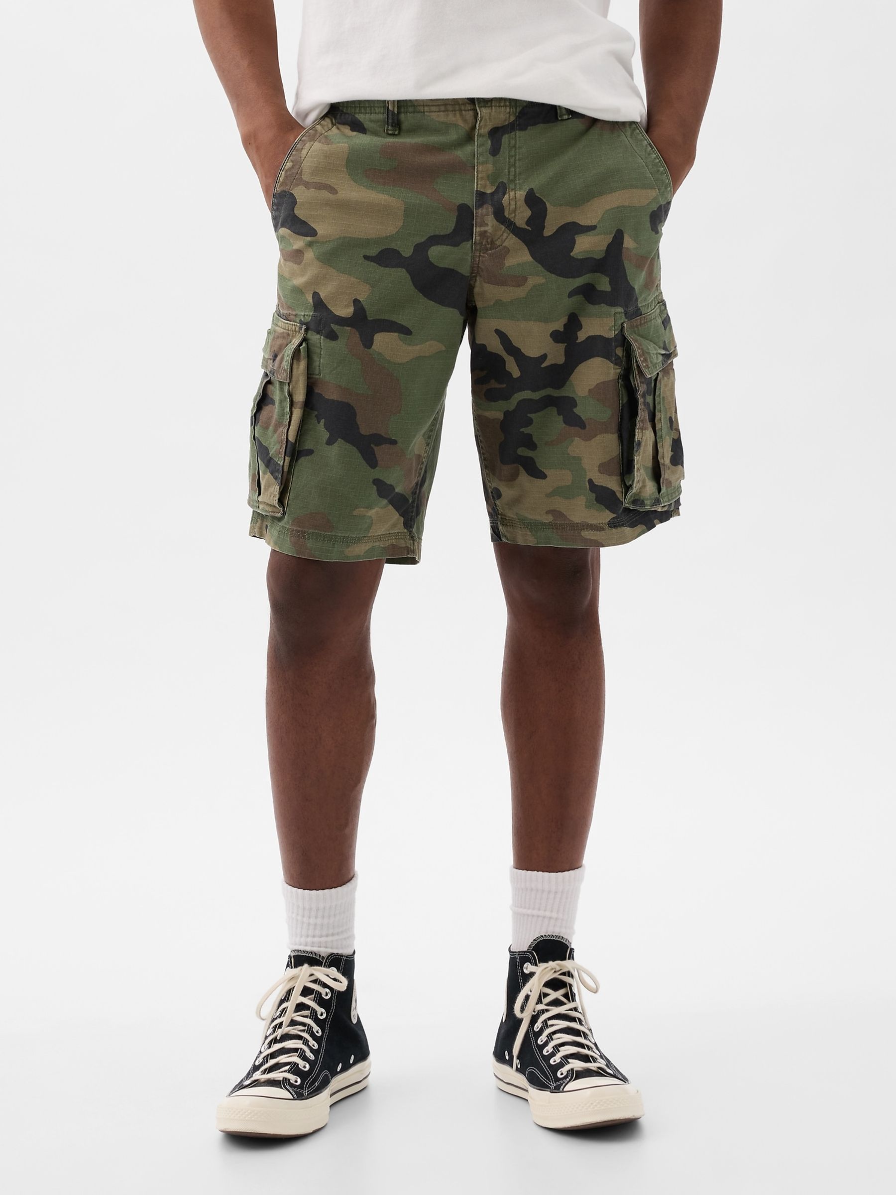 Green Camo 11" Cargo Shorts - Image 1 of 5
